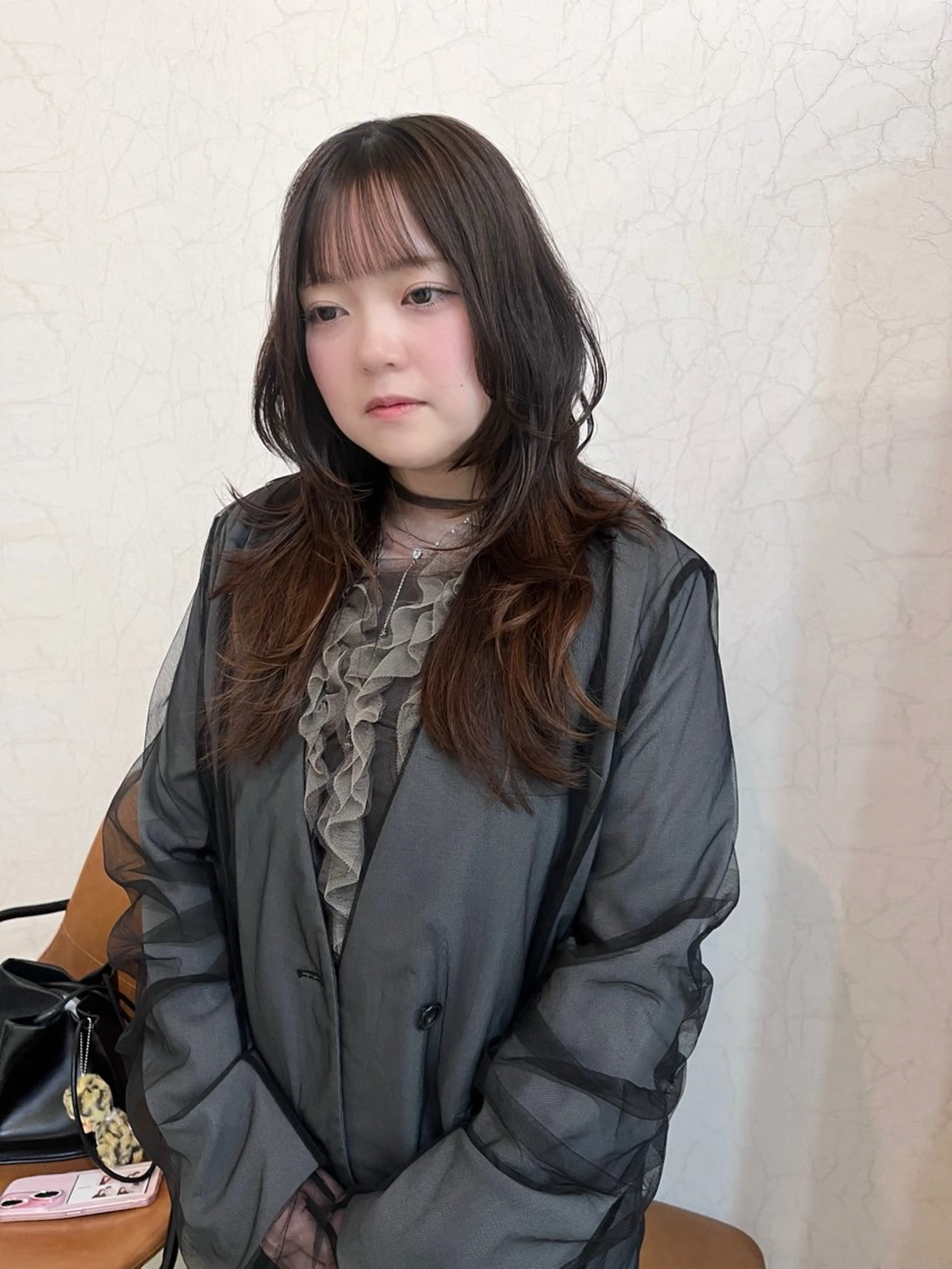 セミロング カラー ハッシュカット カット ヘアカラー niko RINKAのヘアスタイル