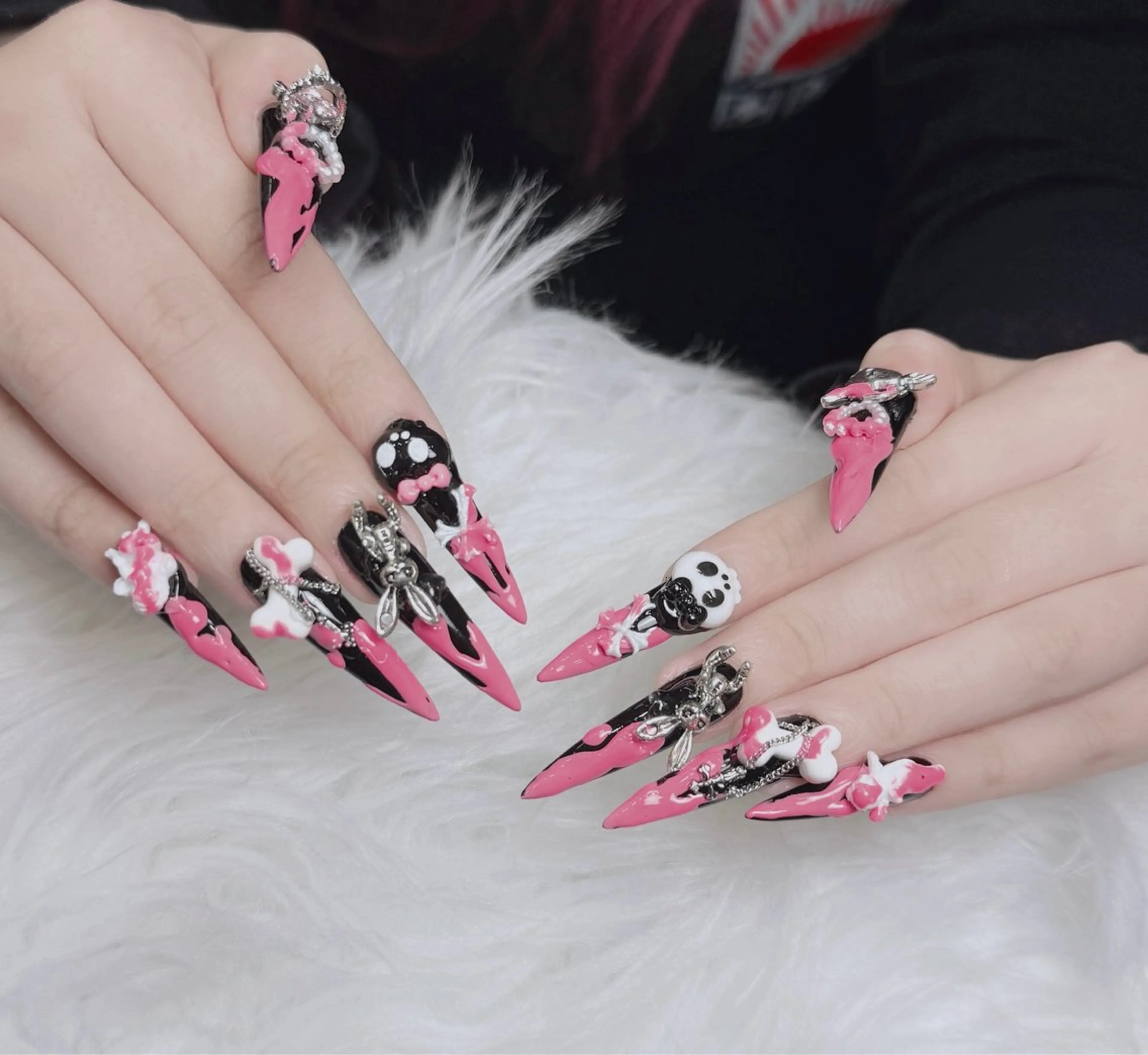 ネイル アートネイル 長さ出し 韓国ネイル マグネットネイル 持ち込み ハンドネイル Lenie Nail Salonのネイルデザイン