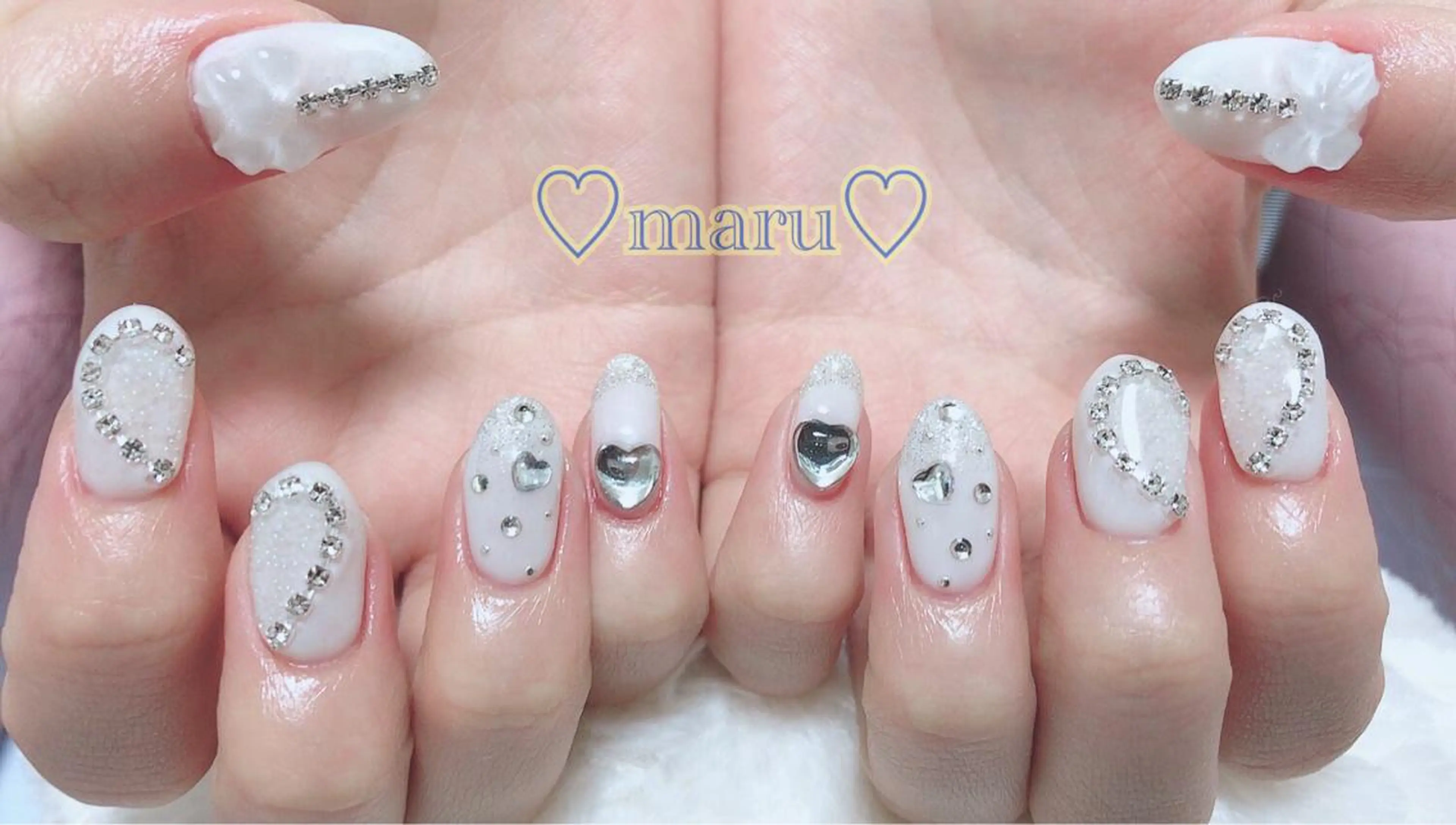 ネイル リボン ハンドネイル フットネイル まるみ ♡のネイルデザイン