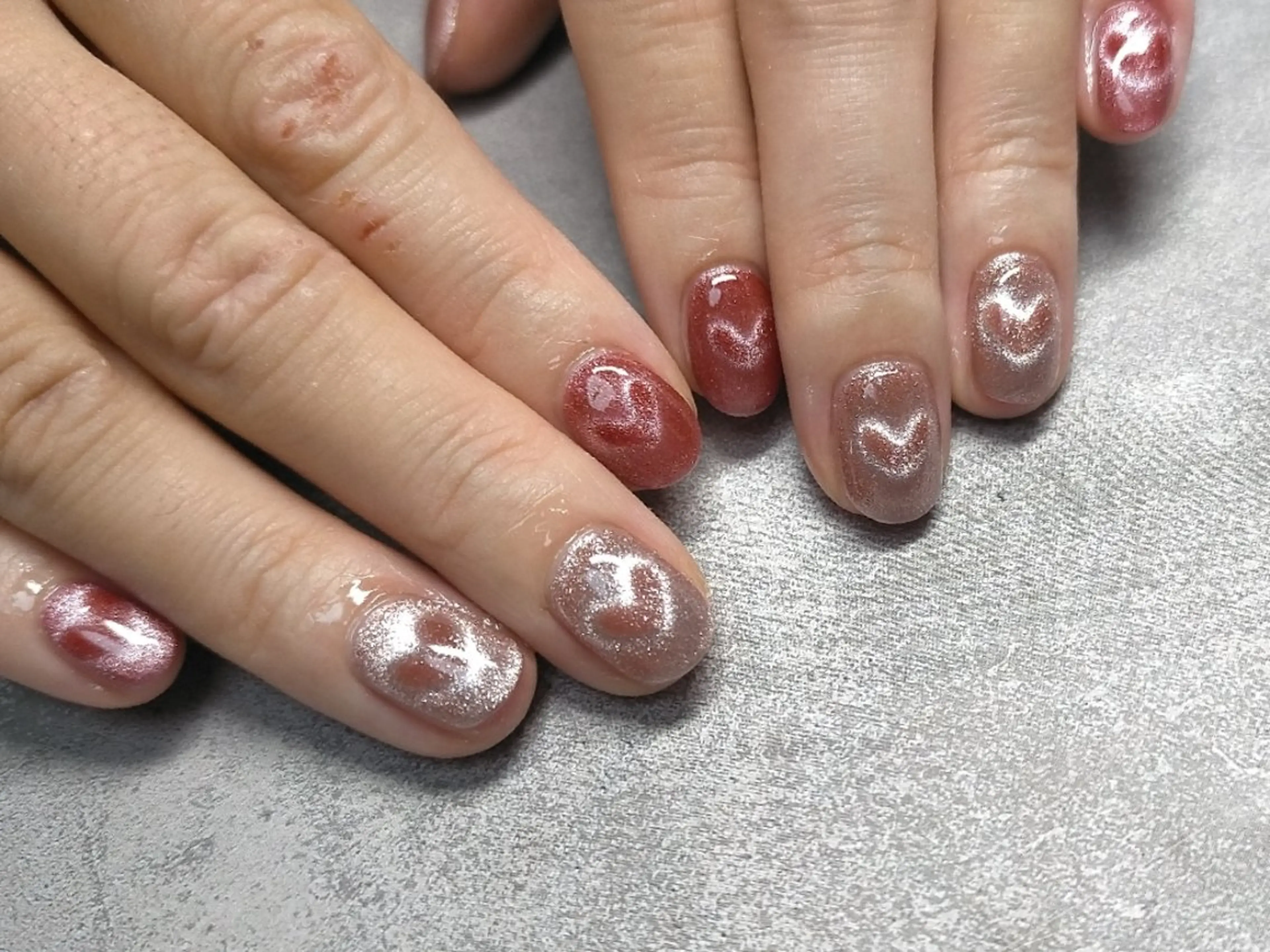 ネイル ハート マグネットネイル ネイル＆ホワイトニング   Yu-a所属・yu-a  スカルプ ネイルakiのネイルデザイン