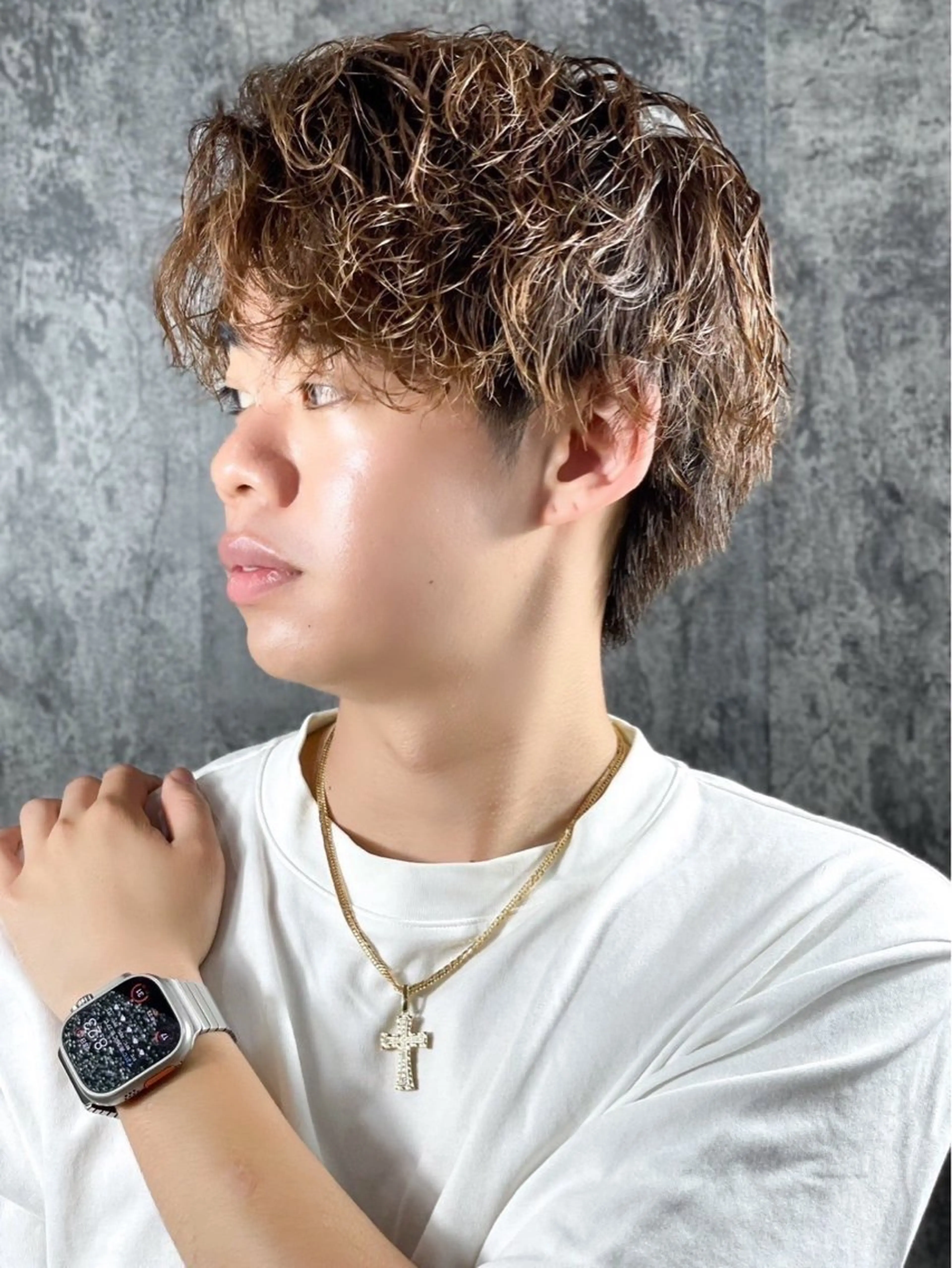 ミディアム カラー ヘアアレンジ メンズ カット ヘアカラー プレミアムバーバー新宿店所属・⚡️メンズ特化⚡️ 倉林 隼大のヘアスタイル