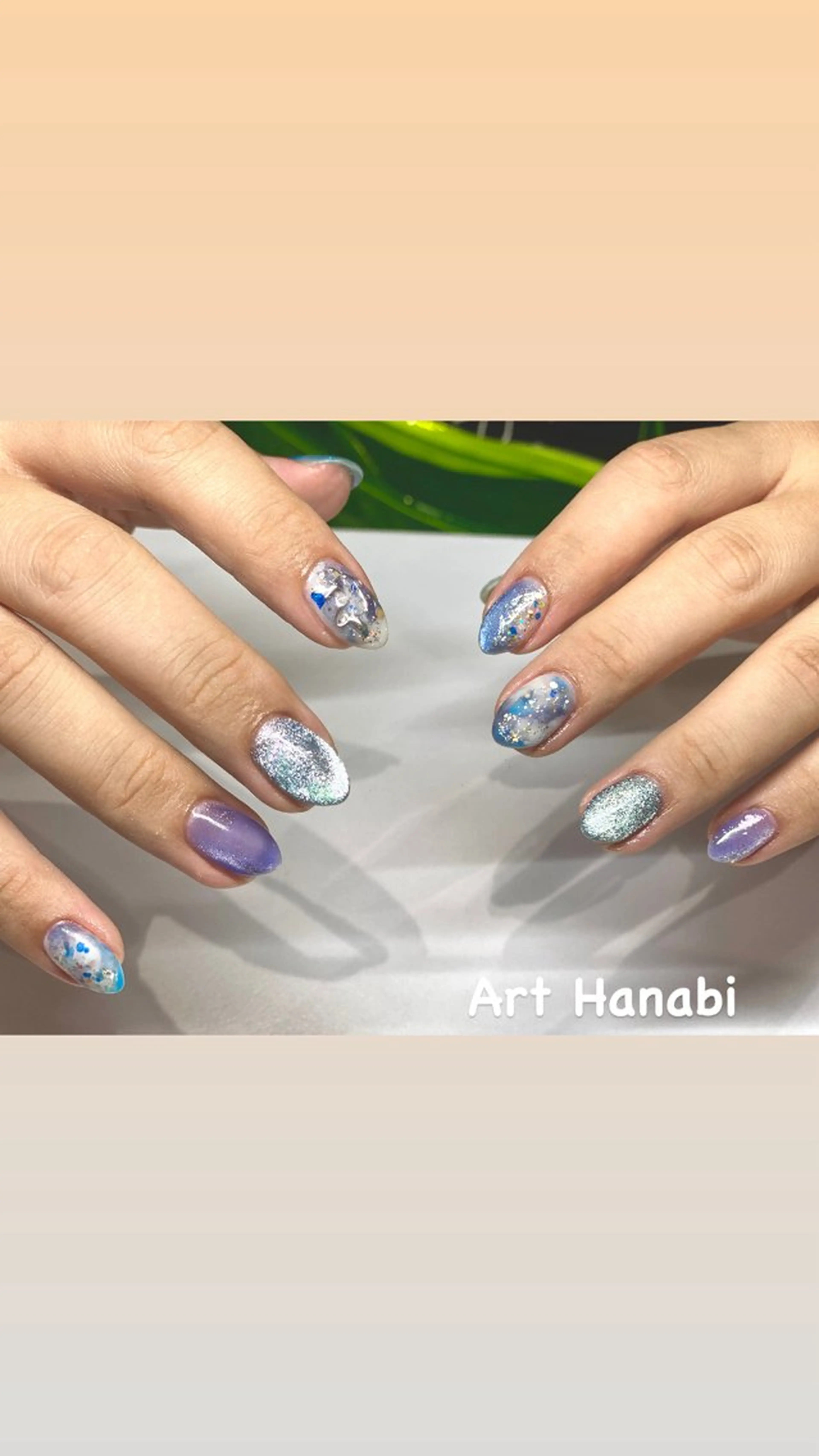 ネイル アートネイル 氷ネイル・うるうるネイル マグネットネイル メンズネイル ミラーネイル ハンドネイル ハンドケア Art Hanabi所属・Art Hanabi ミリのネイルデザイン