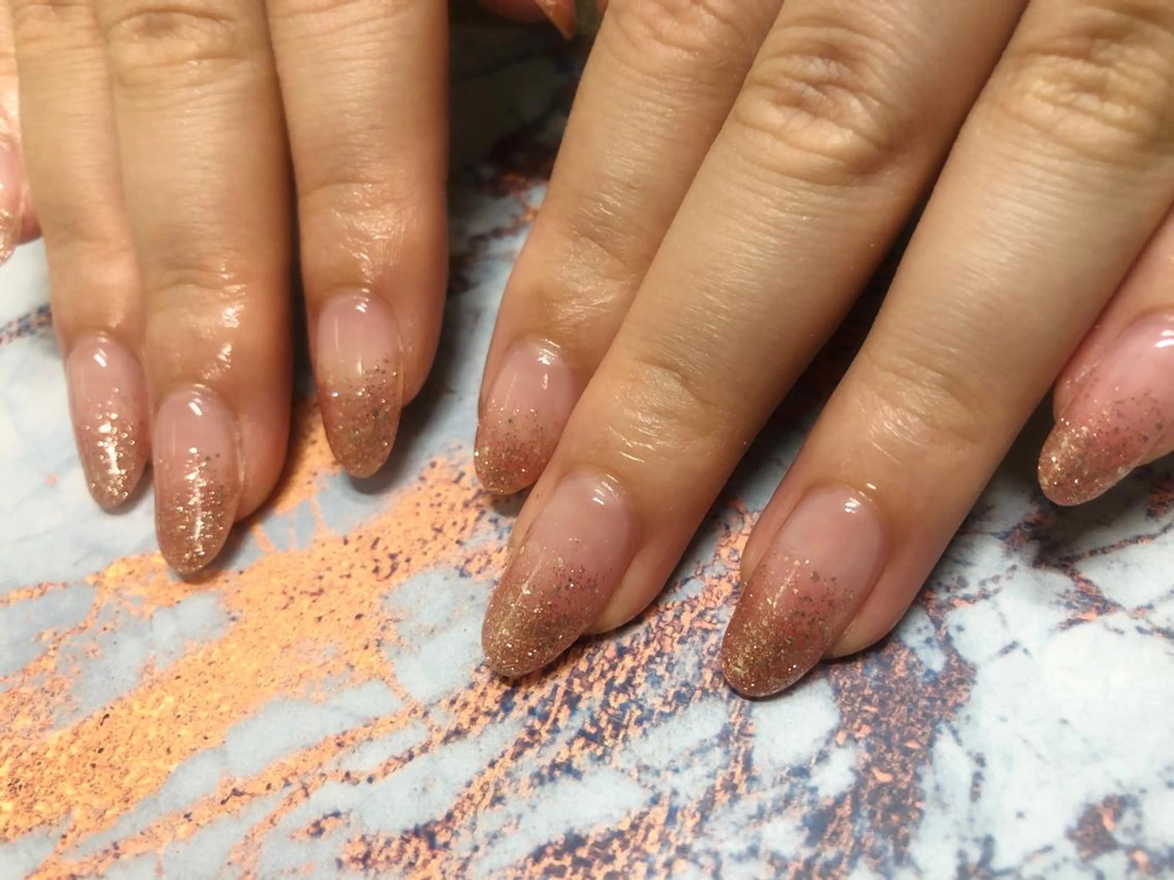 ネイル キラキラネイル ラメ(グリッター) ラメグラデーション Mogu nail 二子玉川のネイルデザイン