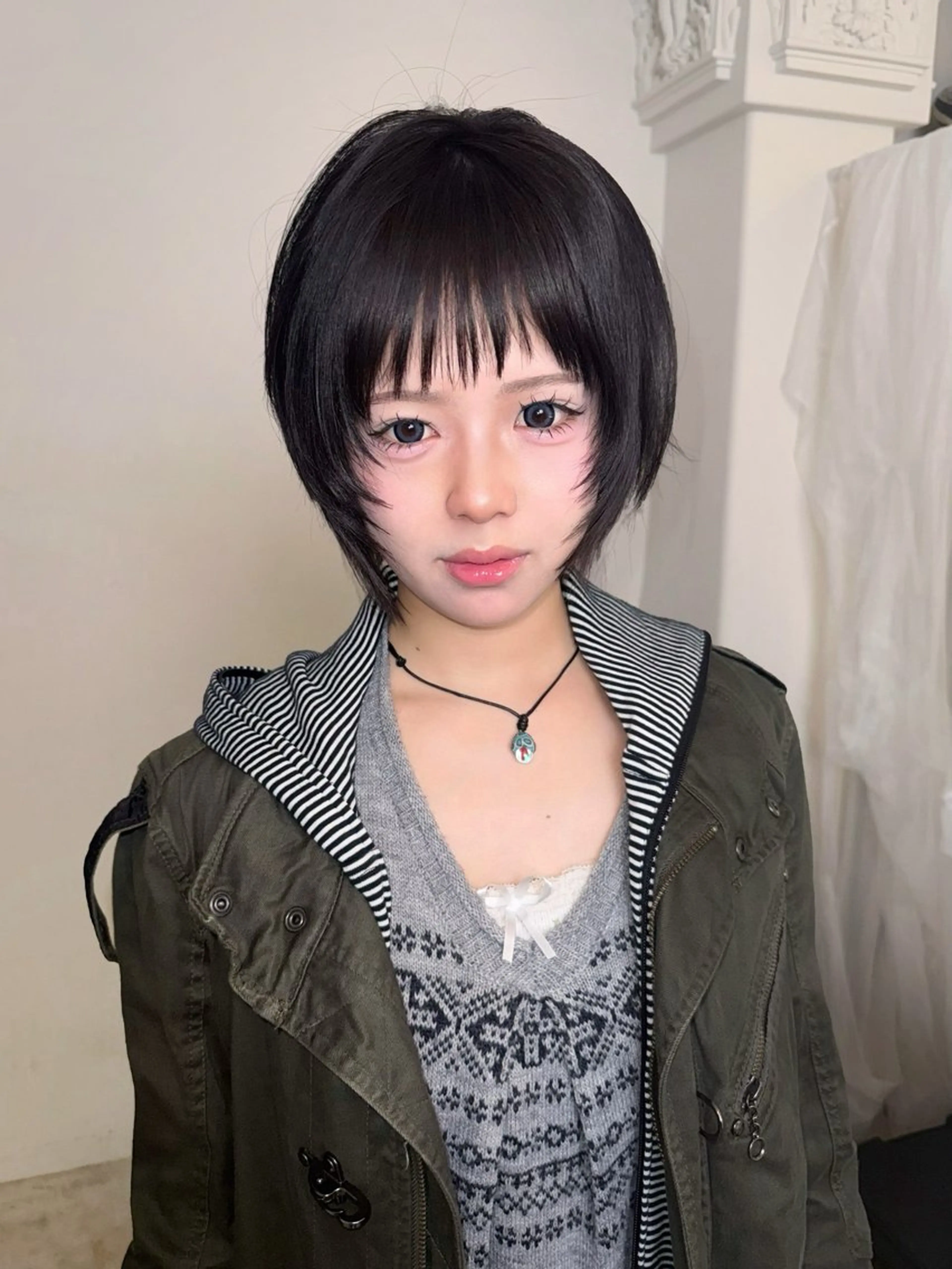 ショート カット トリートメント ヘッドスパ ヘアセット HARUNA/原宿/ デザイン/カットのヘアスタイル