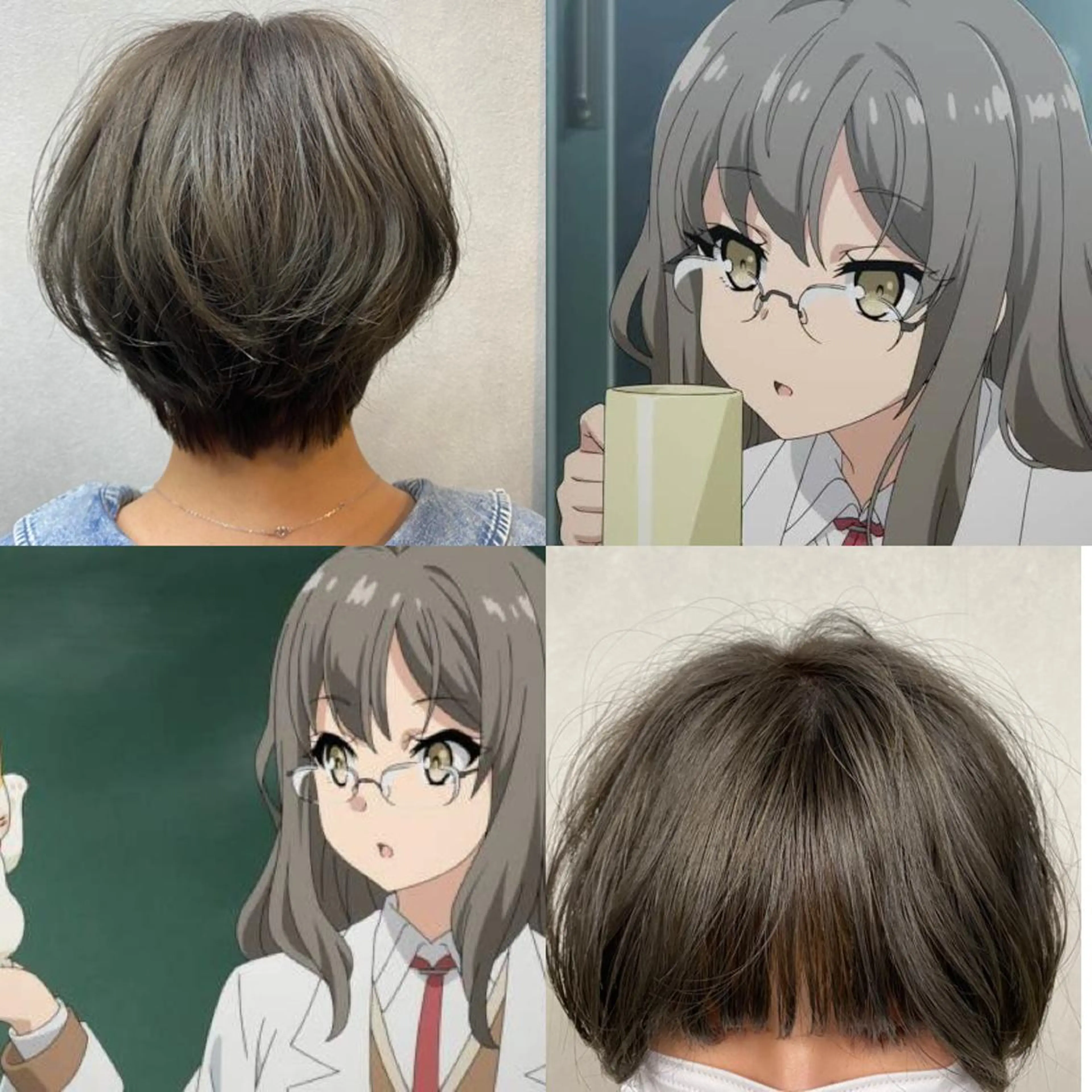 ショート カラー パーマ ヘアアレンジ ブリーチ グレージュ ミルクティーグレージュ 年間1500人担当 代表　南一路のヘアスタイル