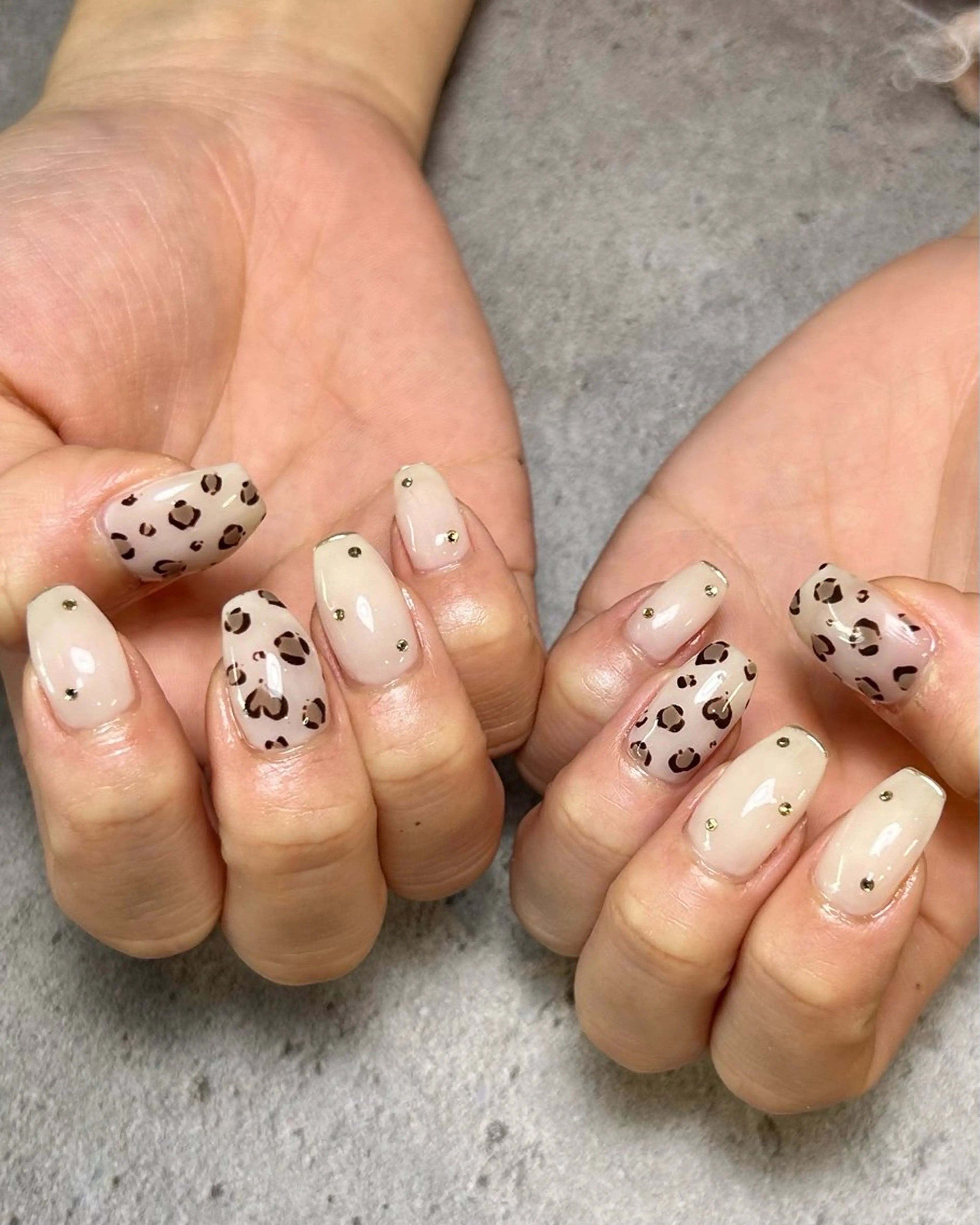 ネイル アニマル柄 ハート 持ち込み ハンドネイル Reflection marikoのネイルデザイン