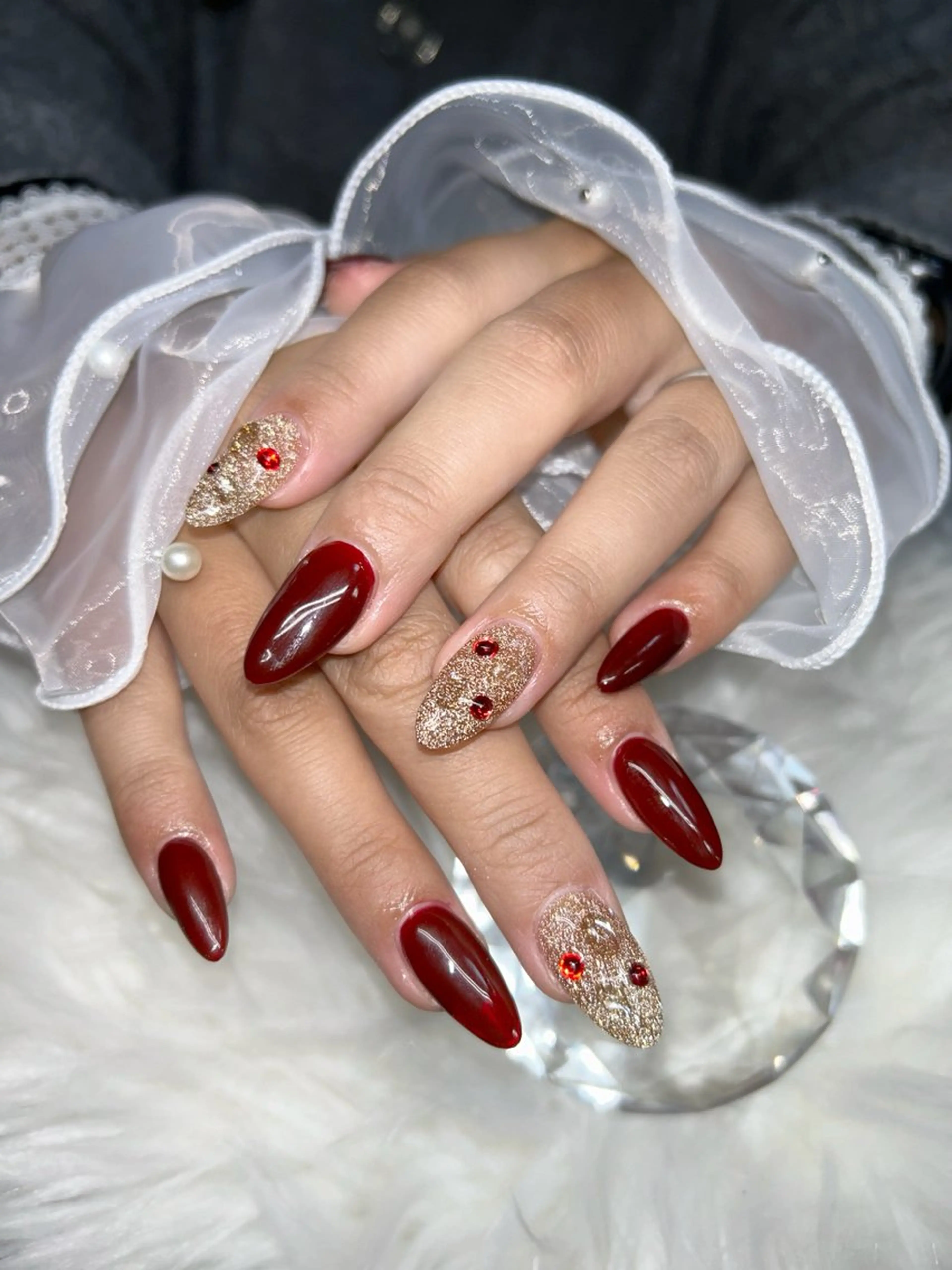 ネイル アートネイル オーロラネイル チークネイル 長さ出し フットネイル ハンドネイル Chan nailsのネイルデザイン