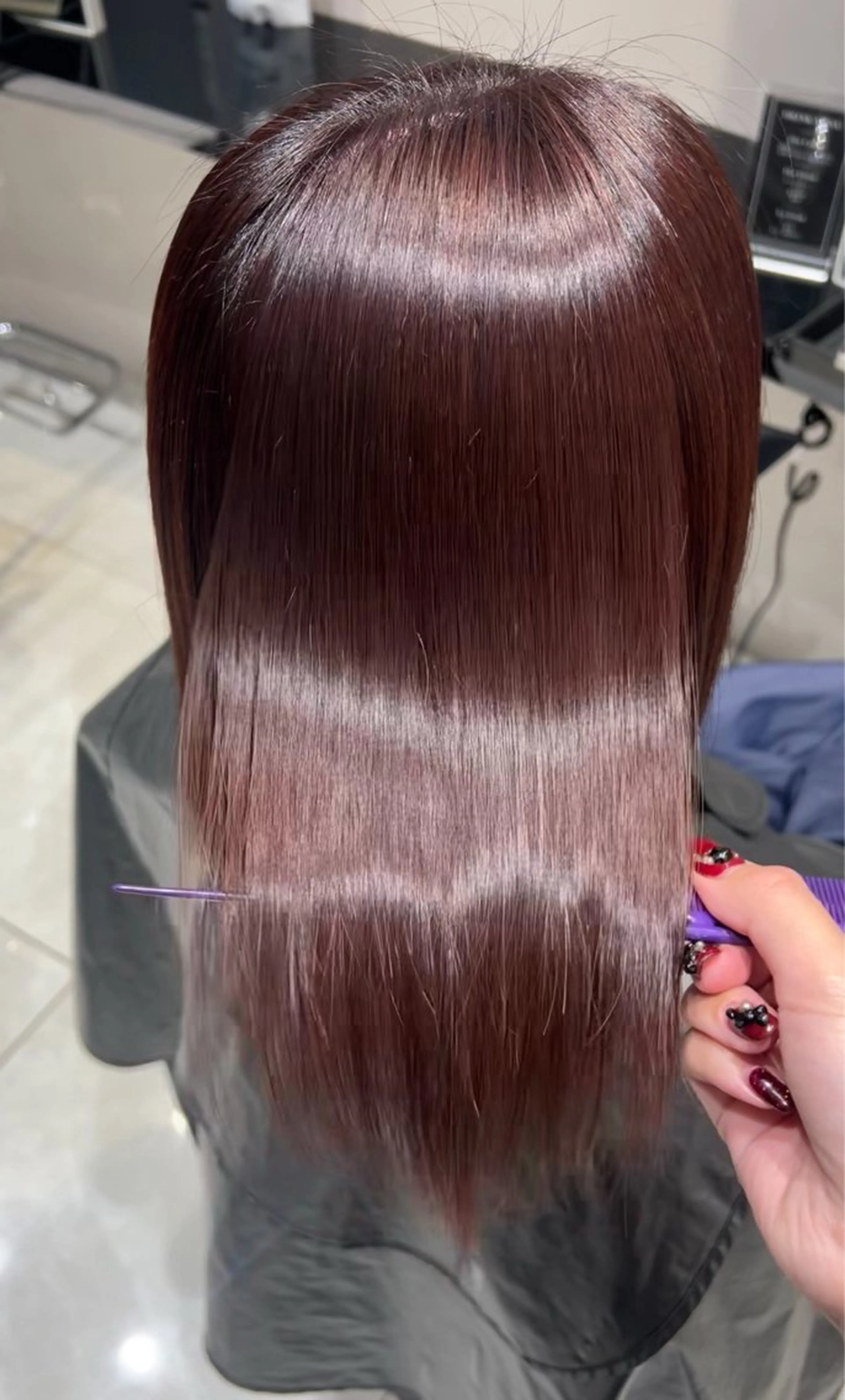 セミロング パーマ 縮毛矯正 カット 縮毛矯正 轟 千夏のヘアスタイル