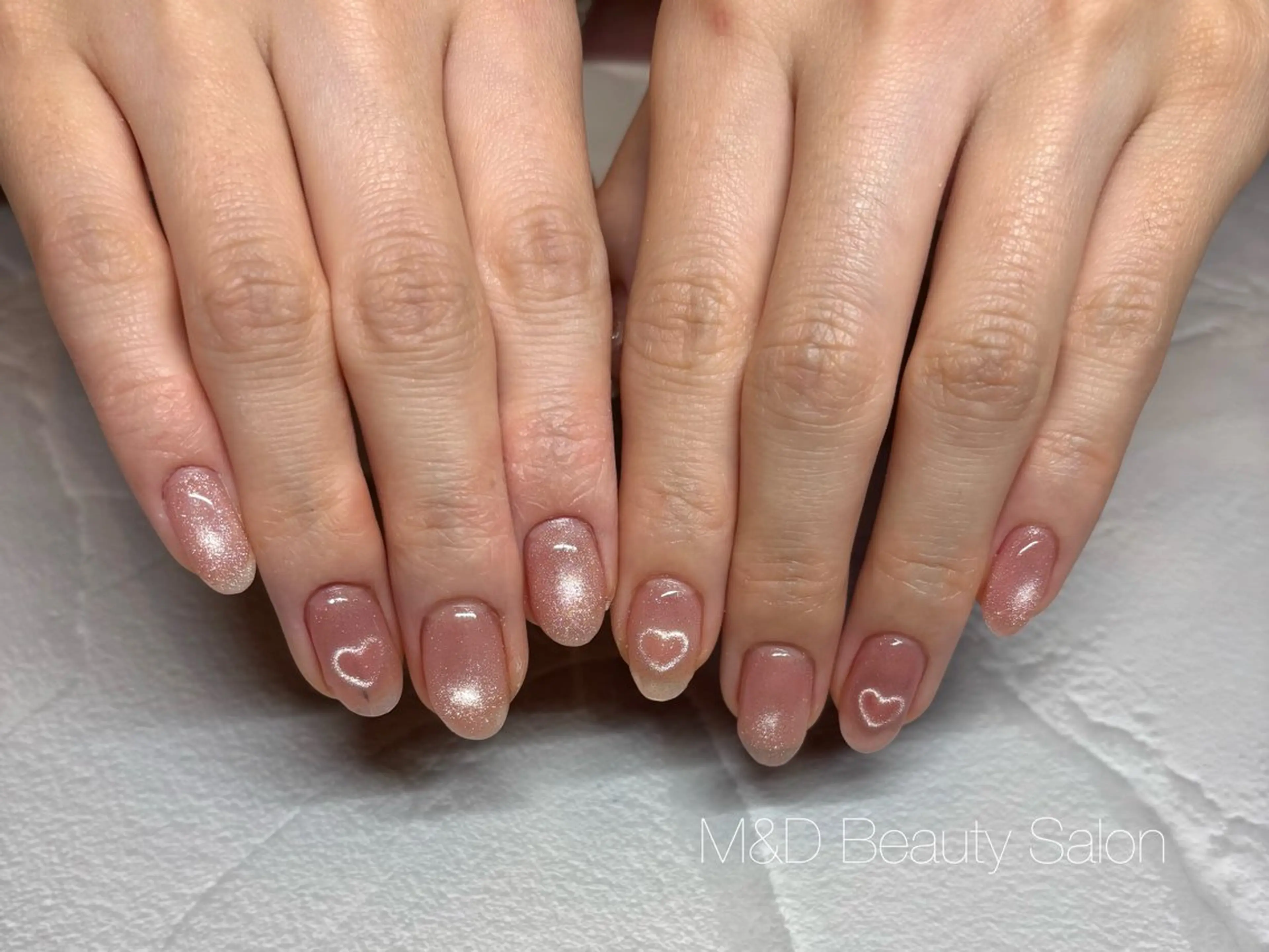 ネイル ハート ピンク M&D BeautySalon武蔵小杉店所属・M&D武蔵小杉店 MIYAのネイルデザイン