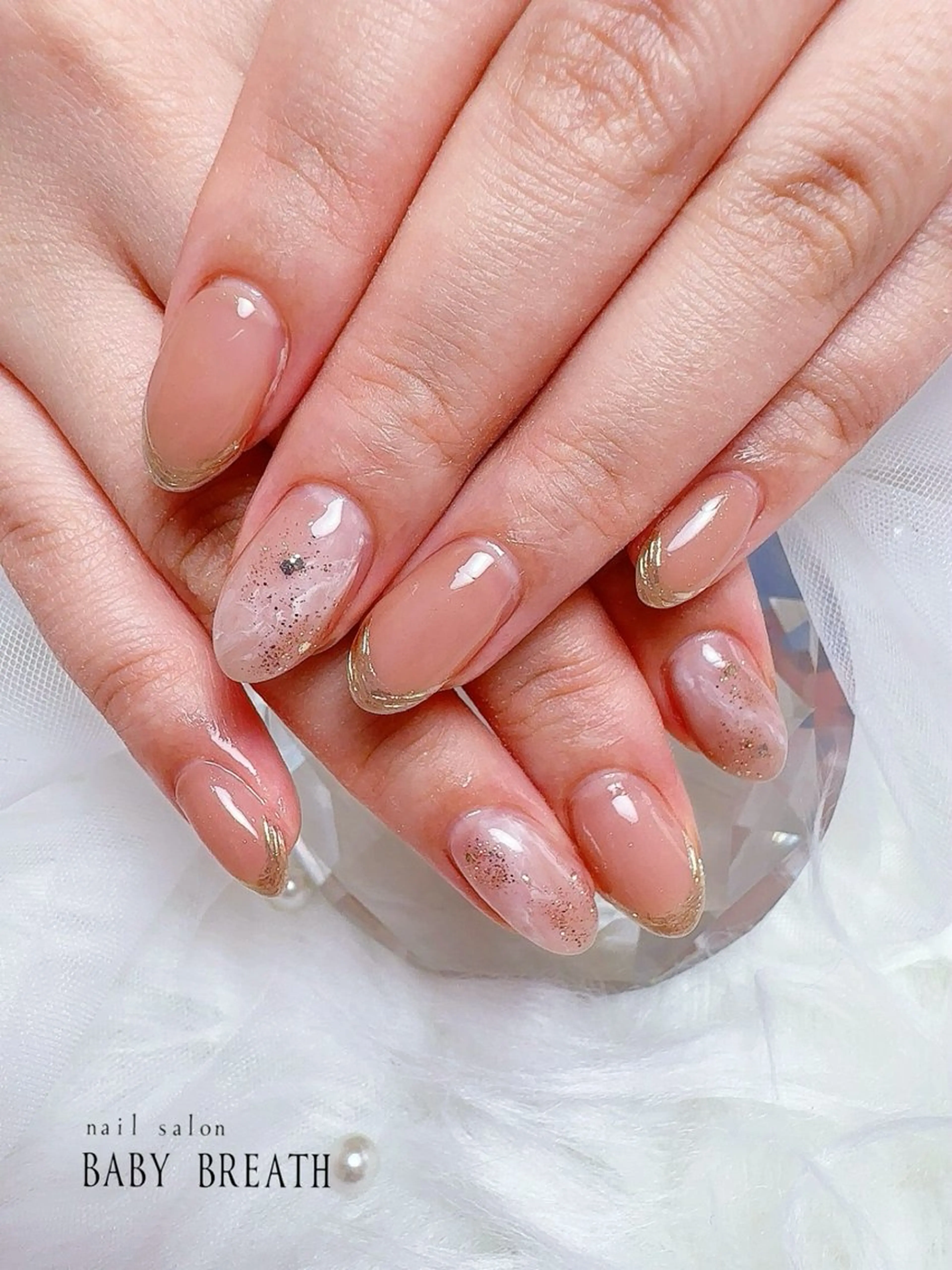 ネイル アートネイル フラッシュネイル フットネイル グラデーション ラメ(グリッター) ハンドネイル BABY BREATH所属・y natsumiのネイルデザイン