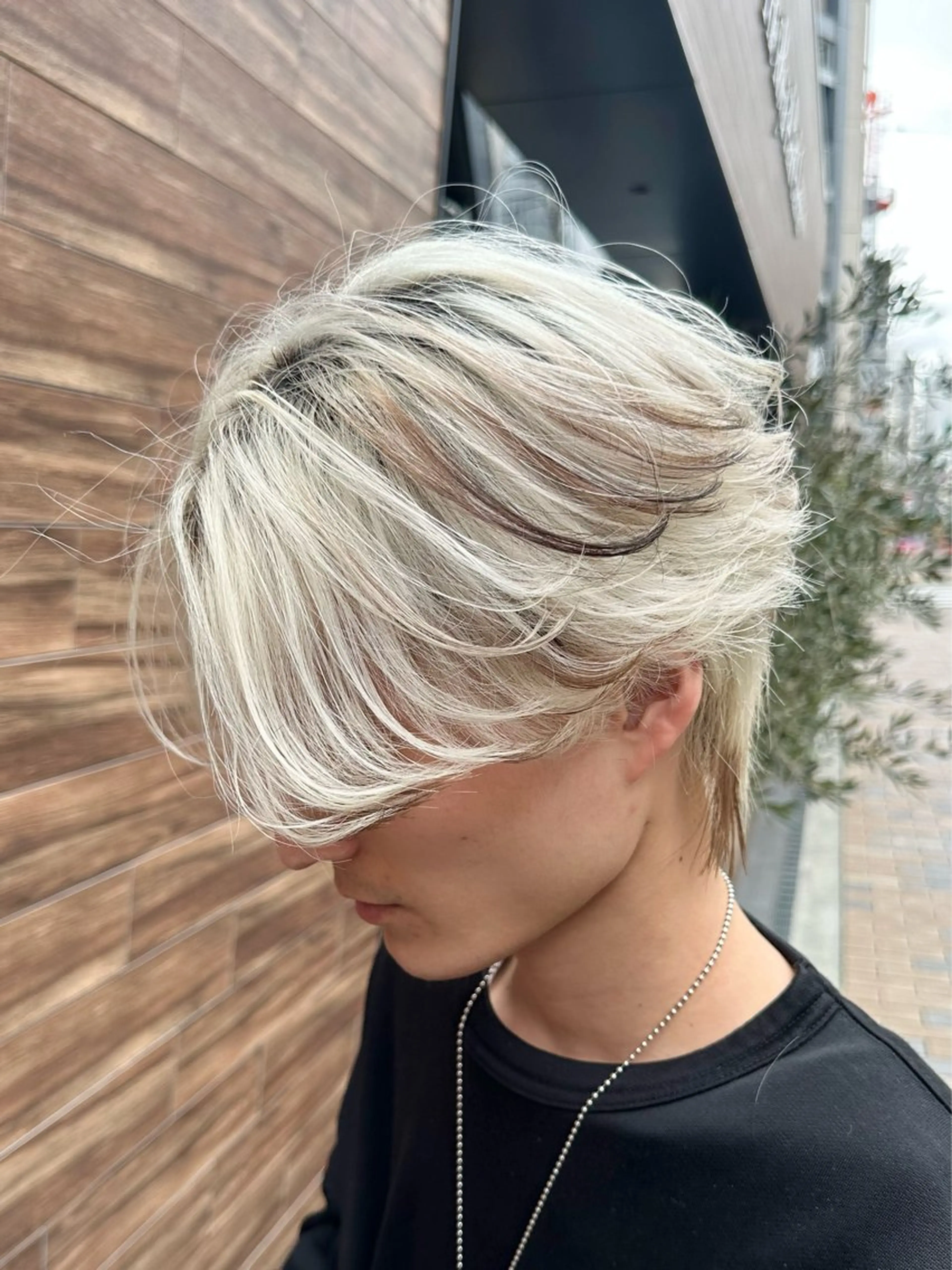 メンズ センターパート メンズ韓国風 メンズウルフカット ウルフカット カット 韓国メンズヘア 田城伶治のヘアスタイル