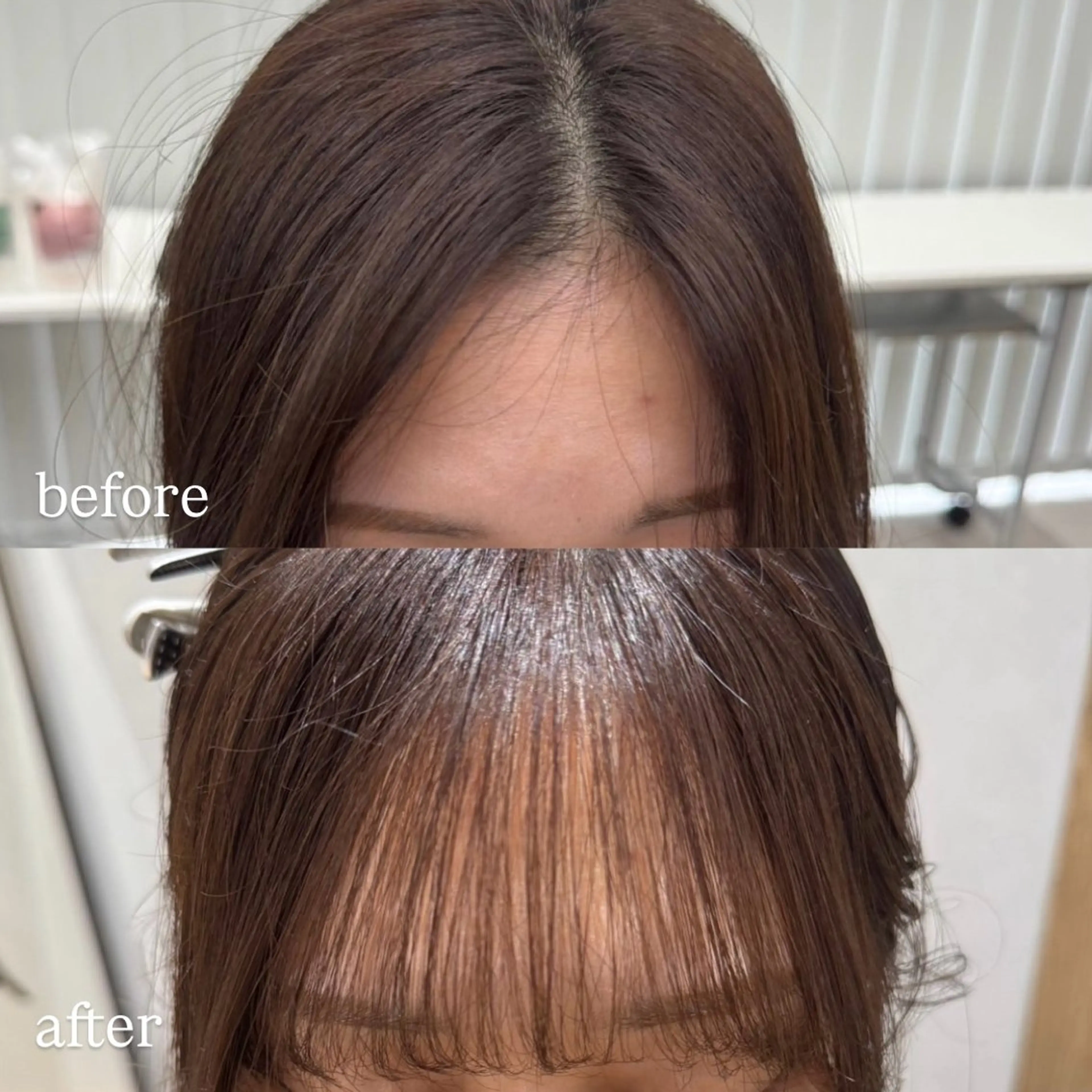 クロスパーマ前髪縮毛の写真