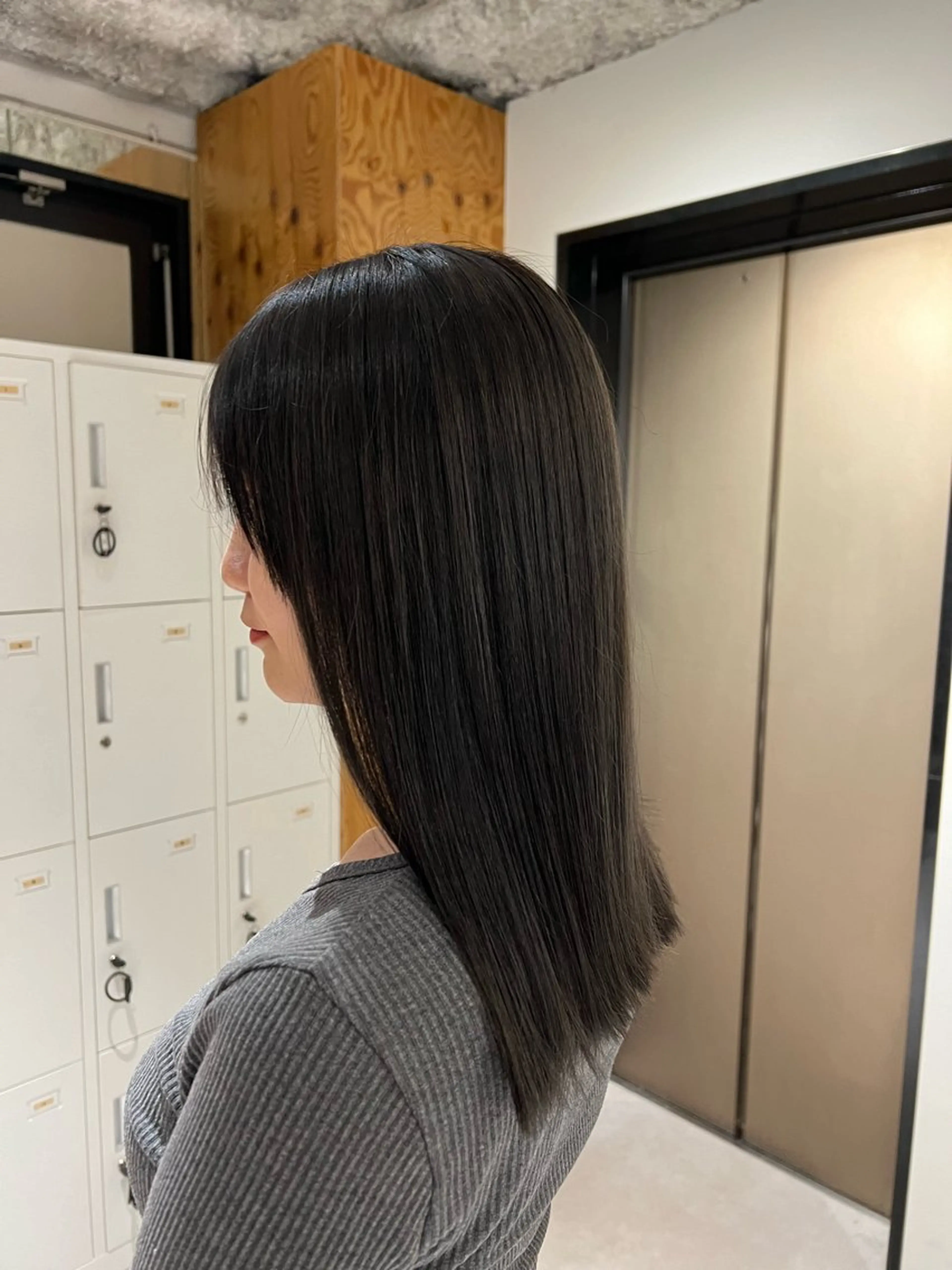 ミディアム カラー ブリーチ 透明感カラー グレージュ カット ヘアカラー トリートメント 梅田/似合わせボブ /顔周り/RINKAのヘアスタイル