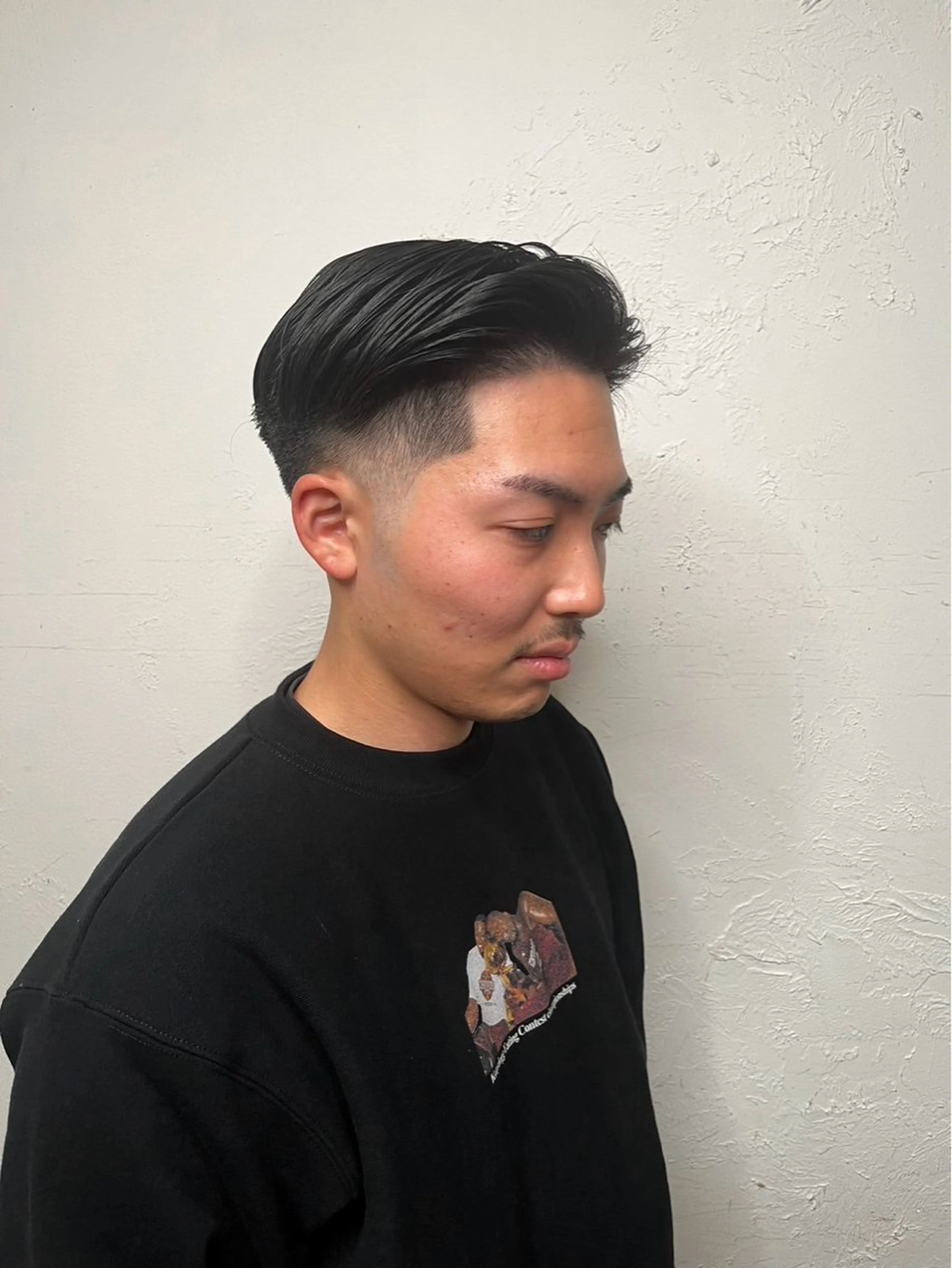 ショート メンズ オールバック センターパート ダウンパーマ フェードカット メンズハイライト カット トリートメント 💈メンズ特化💈 TASUKUのヘアスタイル