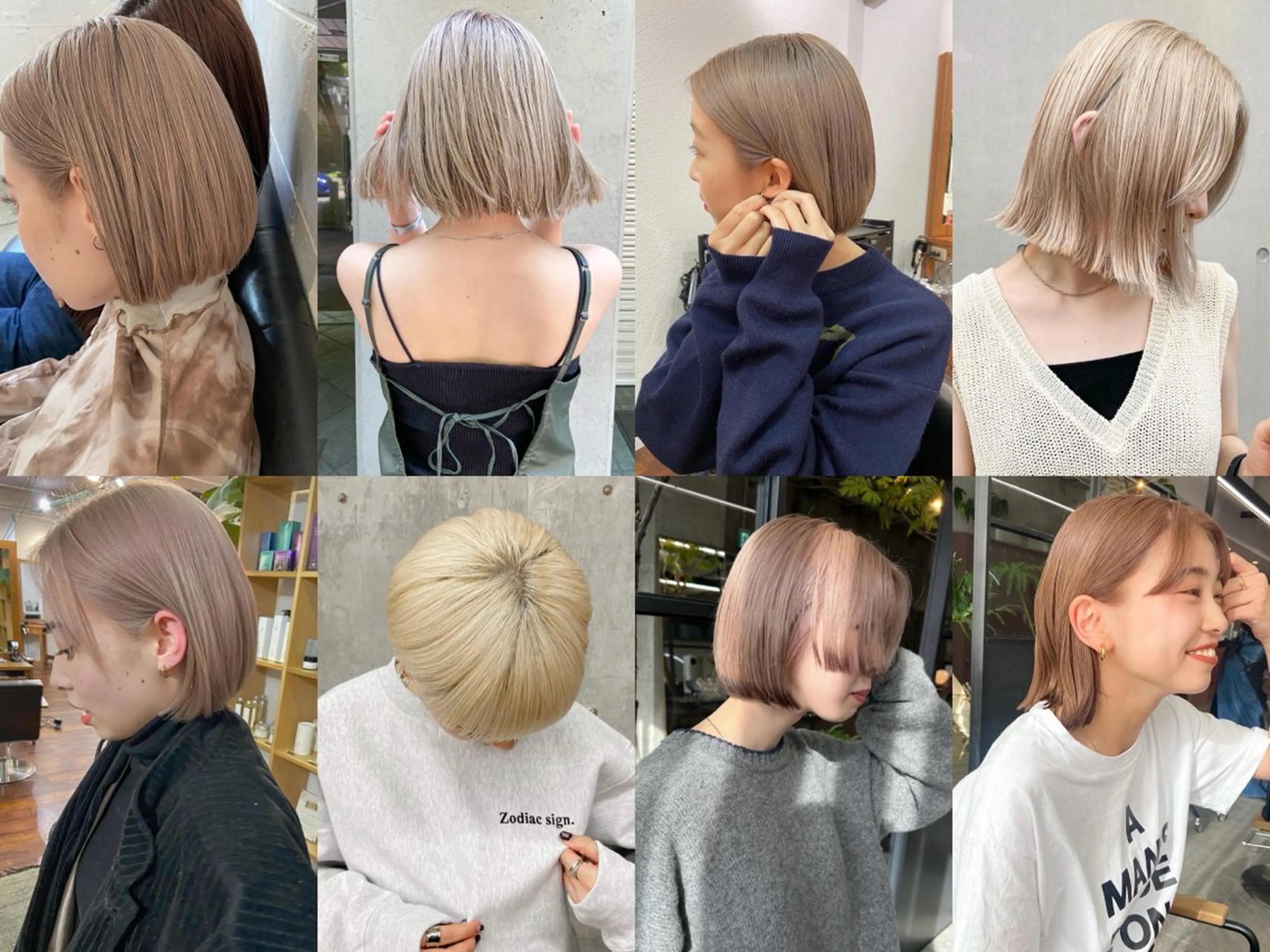 ミディアム カラー ブリーチ ハイトーンカラー カット ヘアカラー トリートメント 岡本康平/ボブ /ブリーチ/レイヤーのヘアスタイル