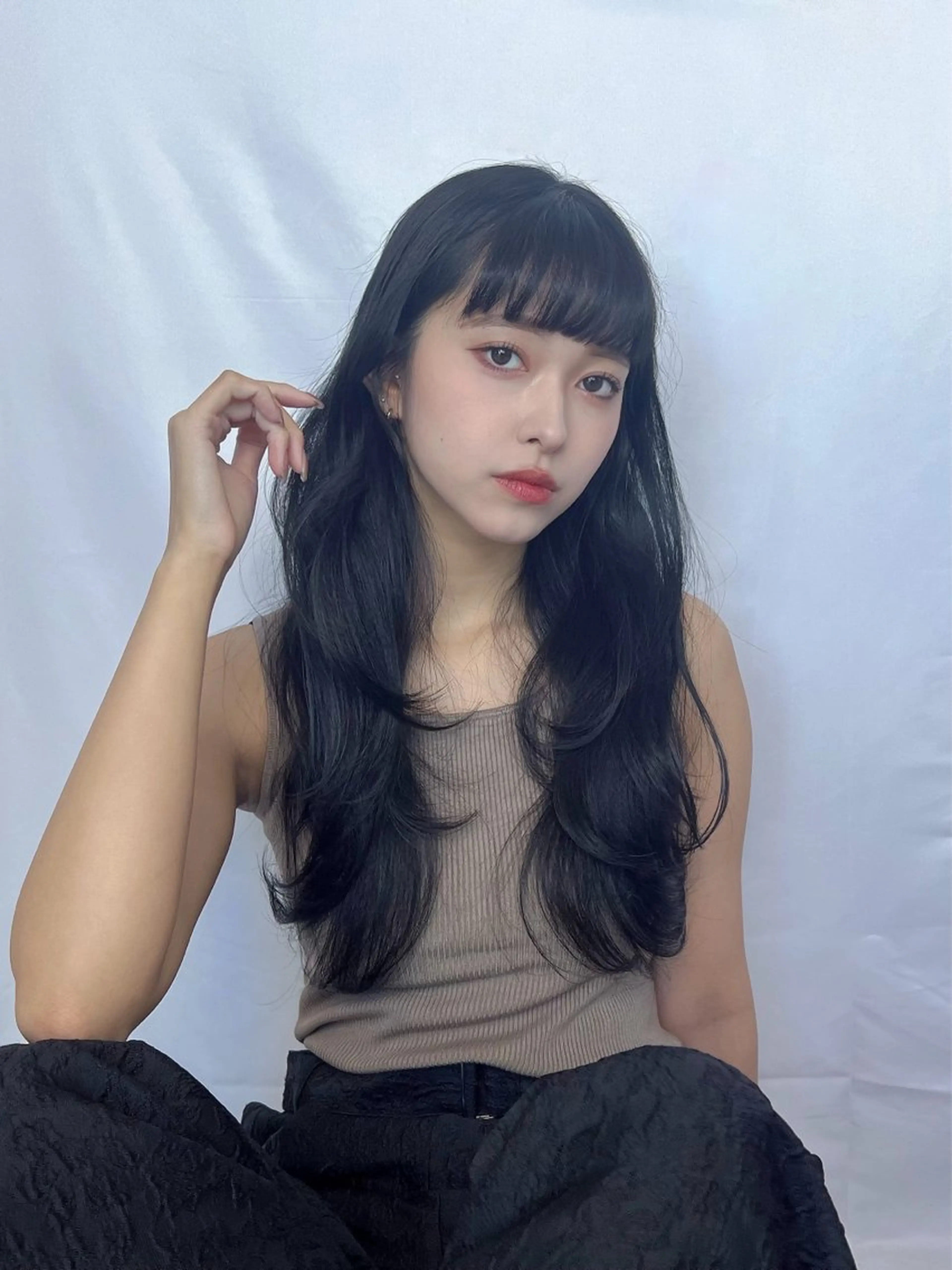 ロング カット ヘアカラー トリートメント 透明感カラー/恵比寿 /レイヤーカット大場のヘアスタイル