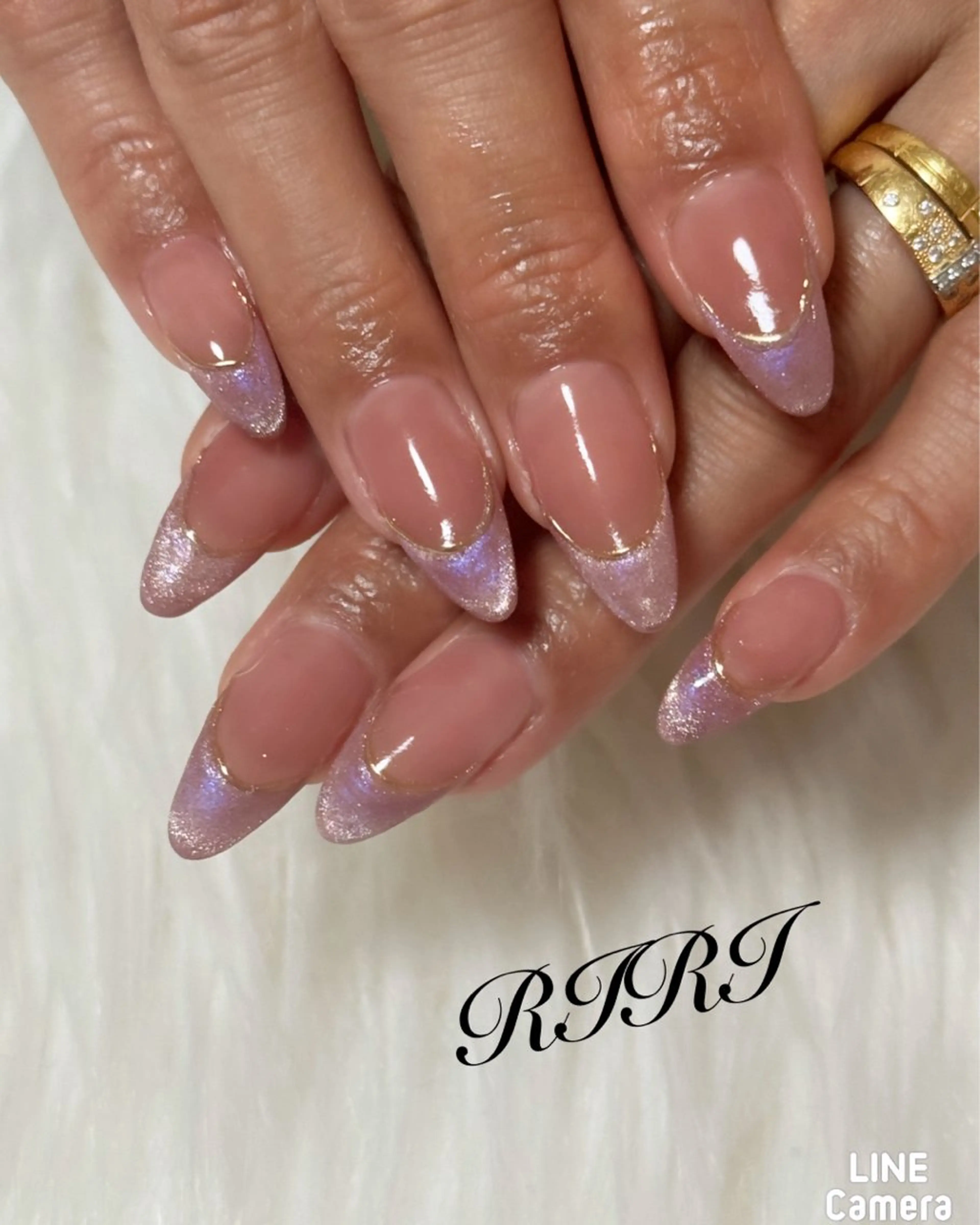 ネイル フレンチネイル ジェルネイル キラキラネイル マグネットネイル マグネットフレンチ ハンドネイル riri オーナーのネイルデザイン