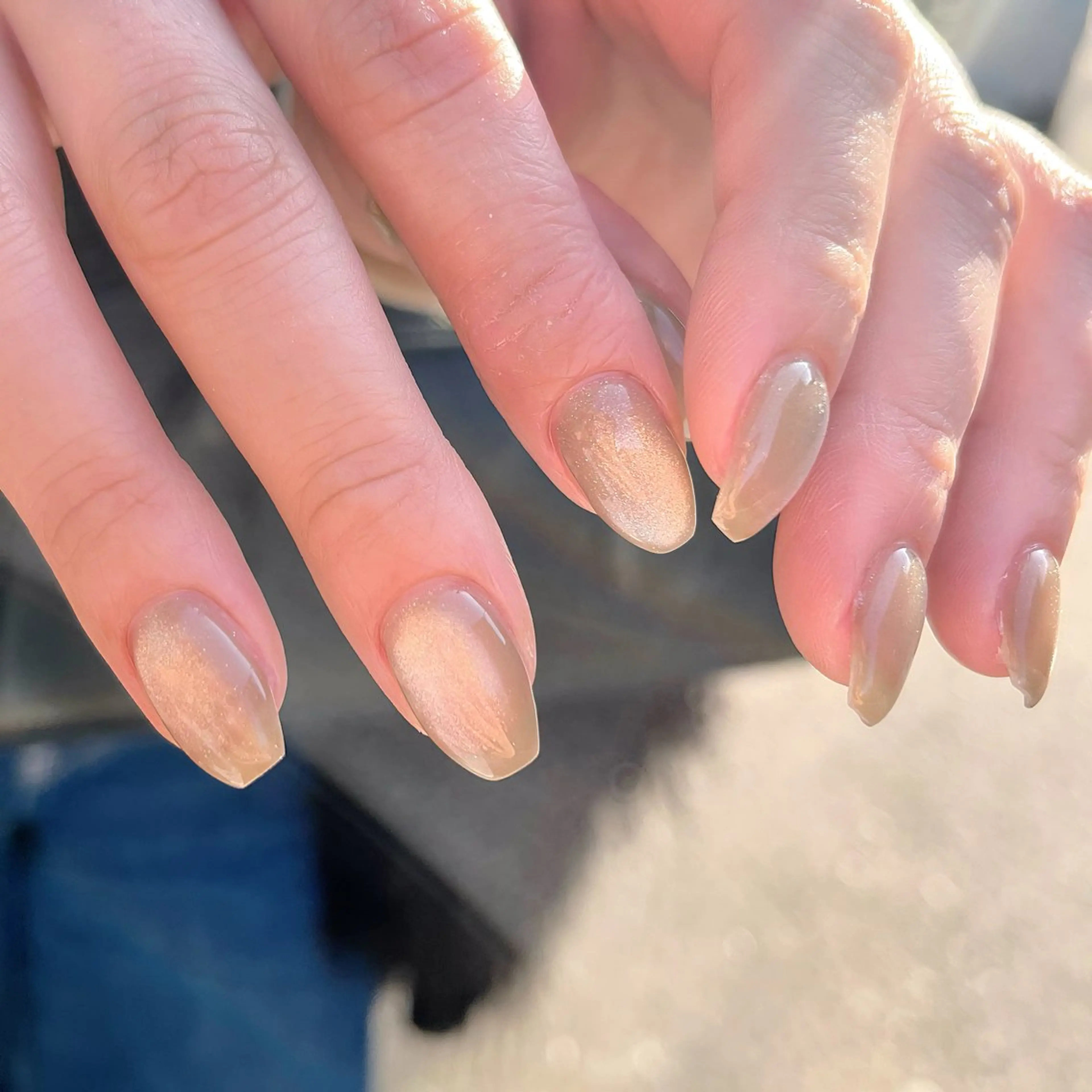 ネイル ブラウン マグネットネイル ワンカラーネイル ピンク 春ネイル ハンドネイル ハンドケア 🫧OPELIA NAIL渋谷🫧のネイルデザイン