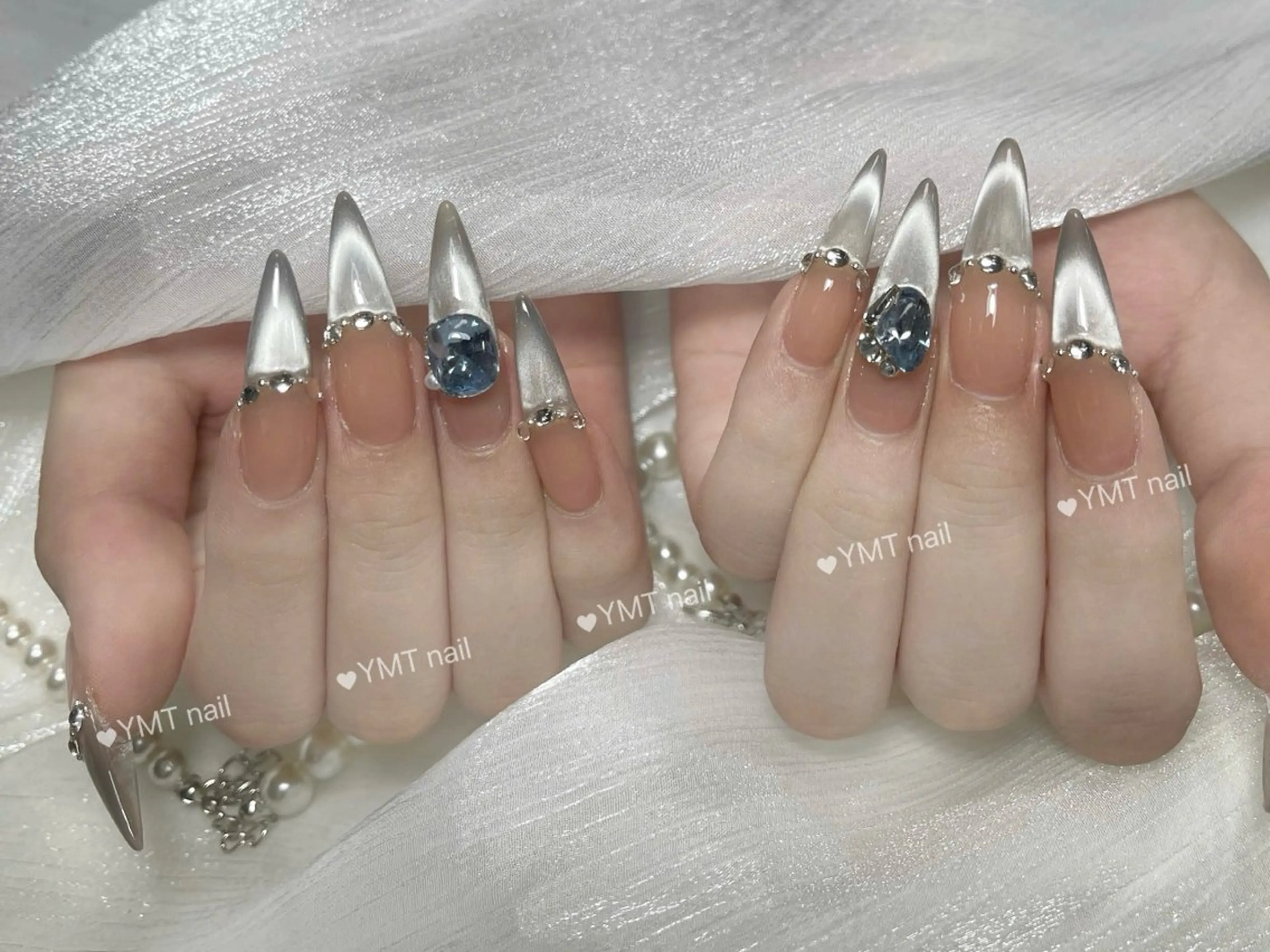 ネイル 長さ出し フットネイル ジェルネイル 韓国ネイル マグネットネイル ハンドネイル YMT NailStudio所属・YMT NailStudioのネイルデザイン