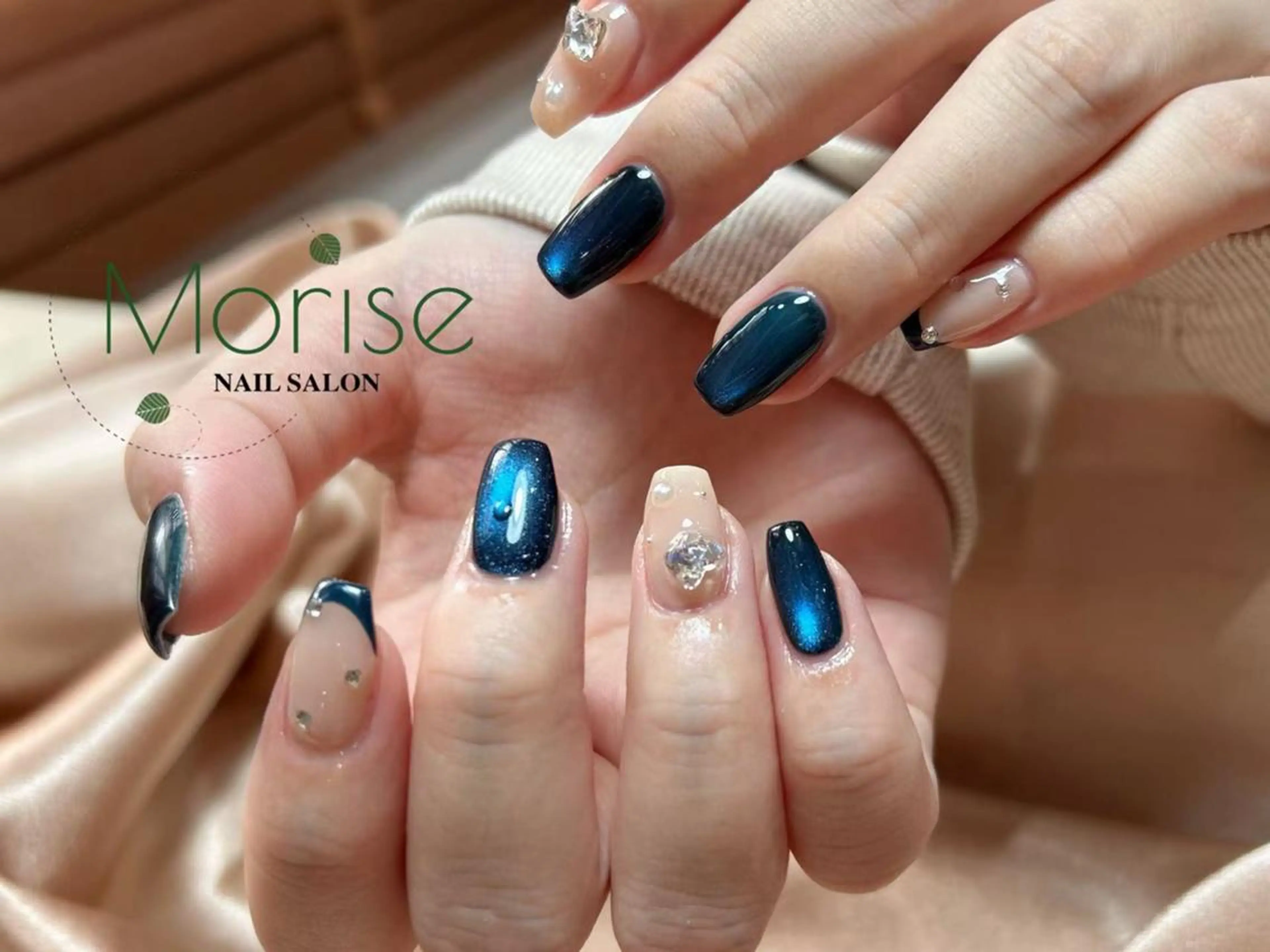 ネイル 長さ出し フレンチネイル ジェルネイル マグネットネイル ミラーネイル ハンドネイル ハンドケア M.長さ出し専門店 meiのネイルデザイン