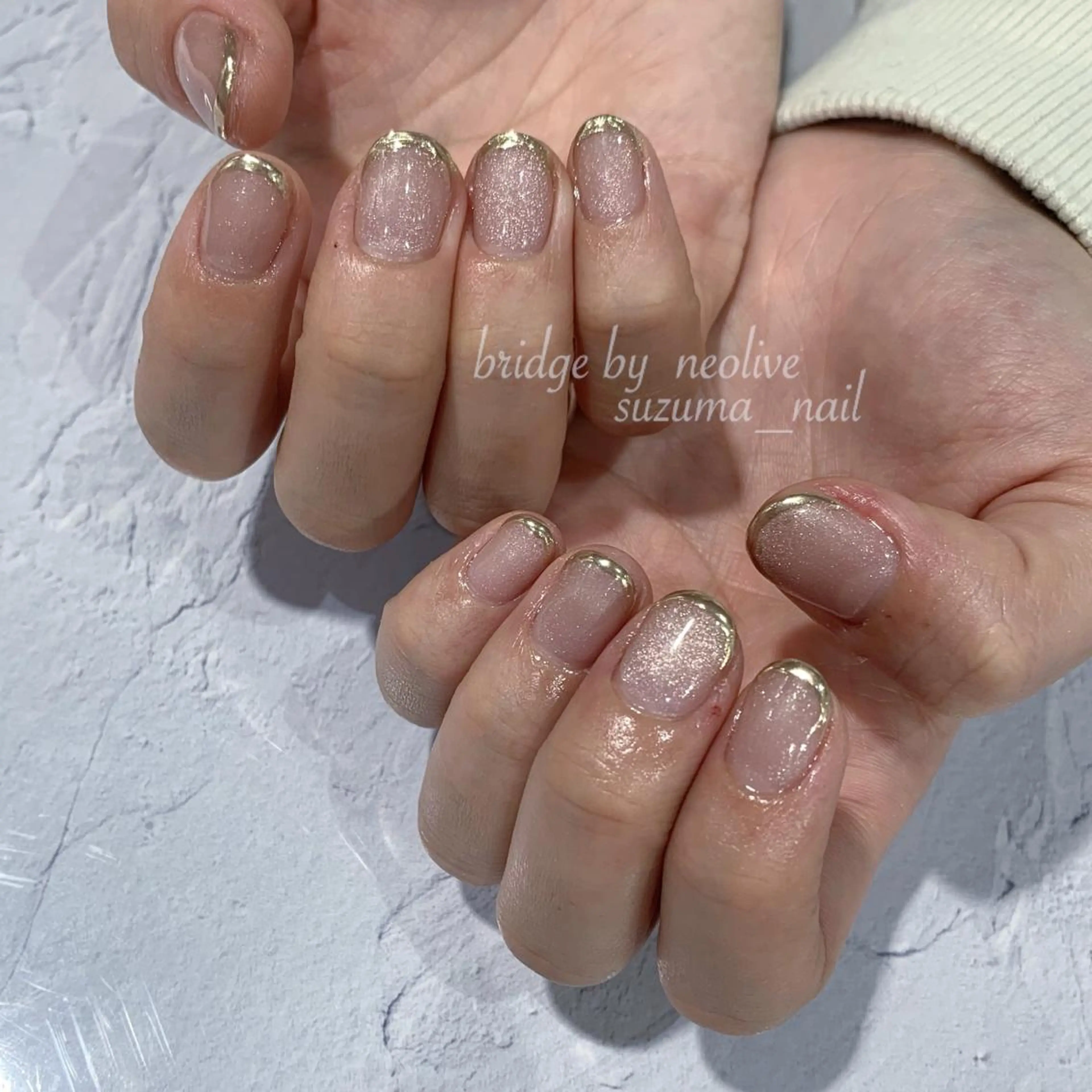 ネイル フレンチネイル マグネットネイル ミラーネイル 持ち込み 鈴木 まゆのネイルデザイン