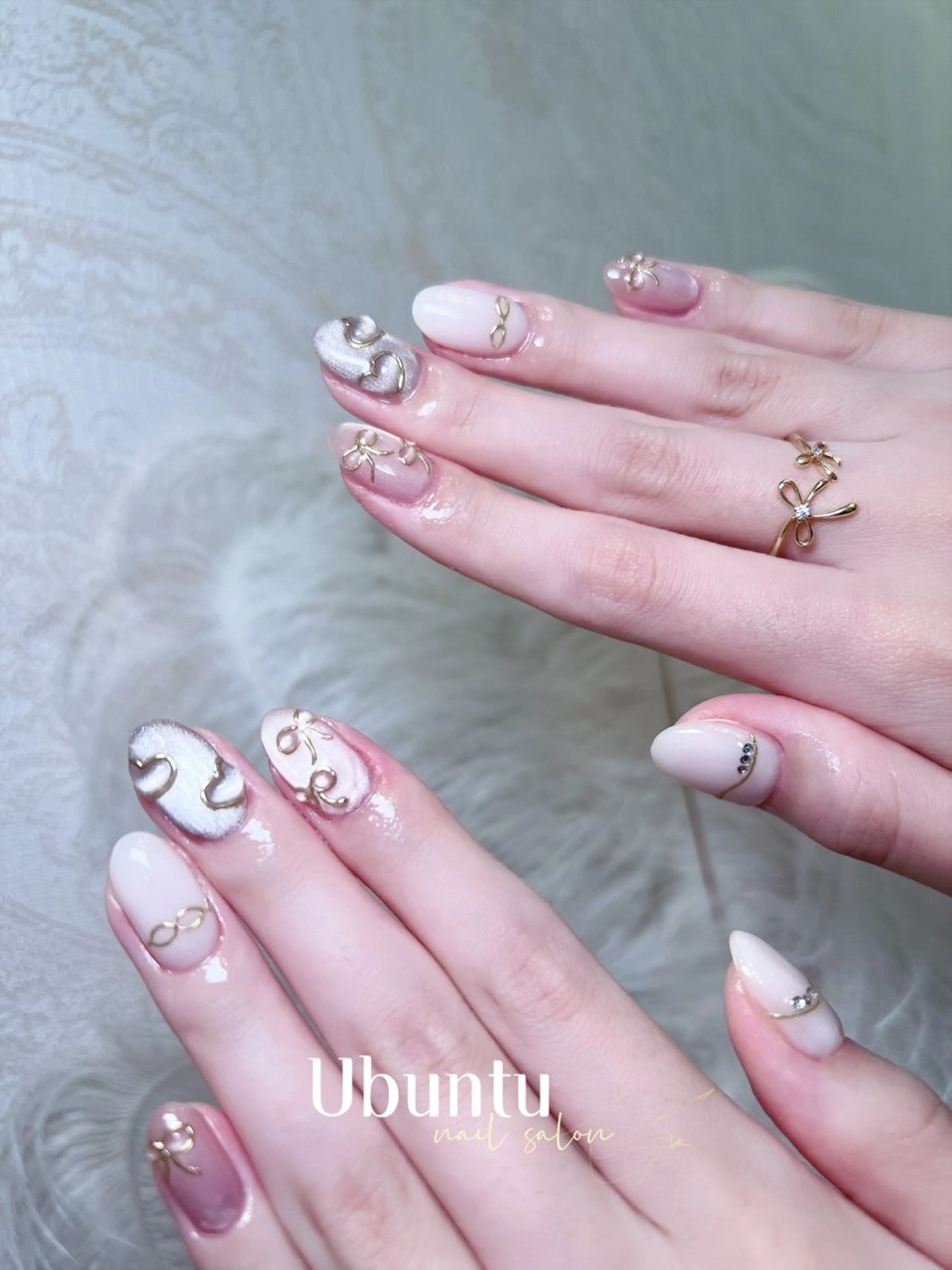 ネイル アートネイル マグネットネイル ショートネイル ハンドネイル Ubuntu🎀 ネイルサロン✨のネイルデザイン
