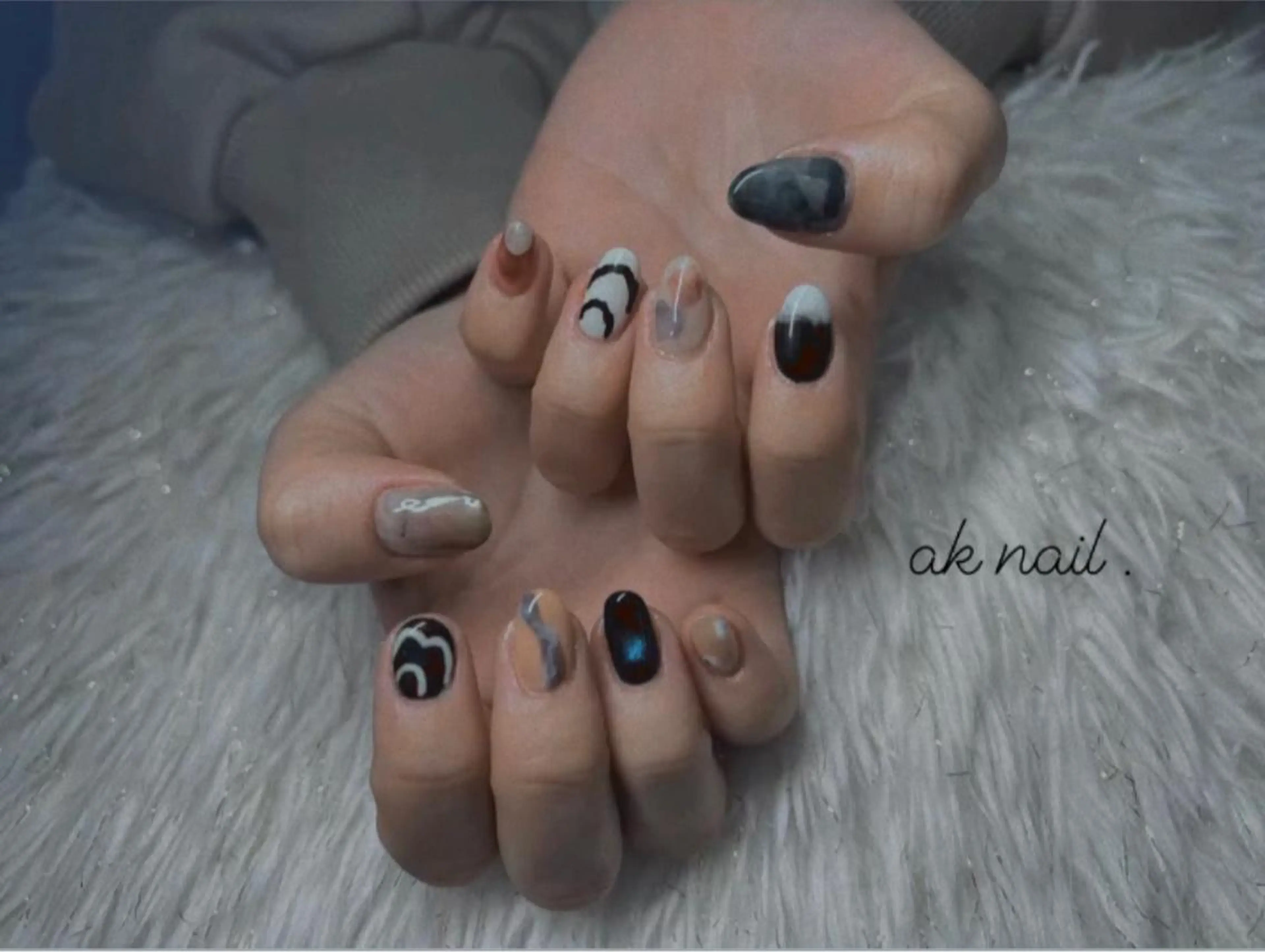 ショート ネイル ニュアンスネイル ak nail .のネイルデザイン