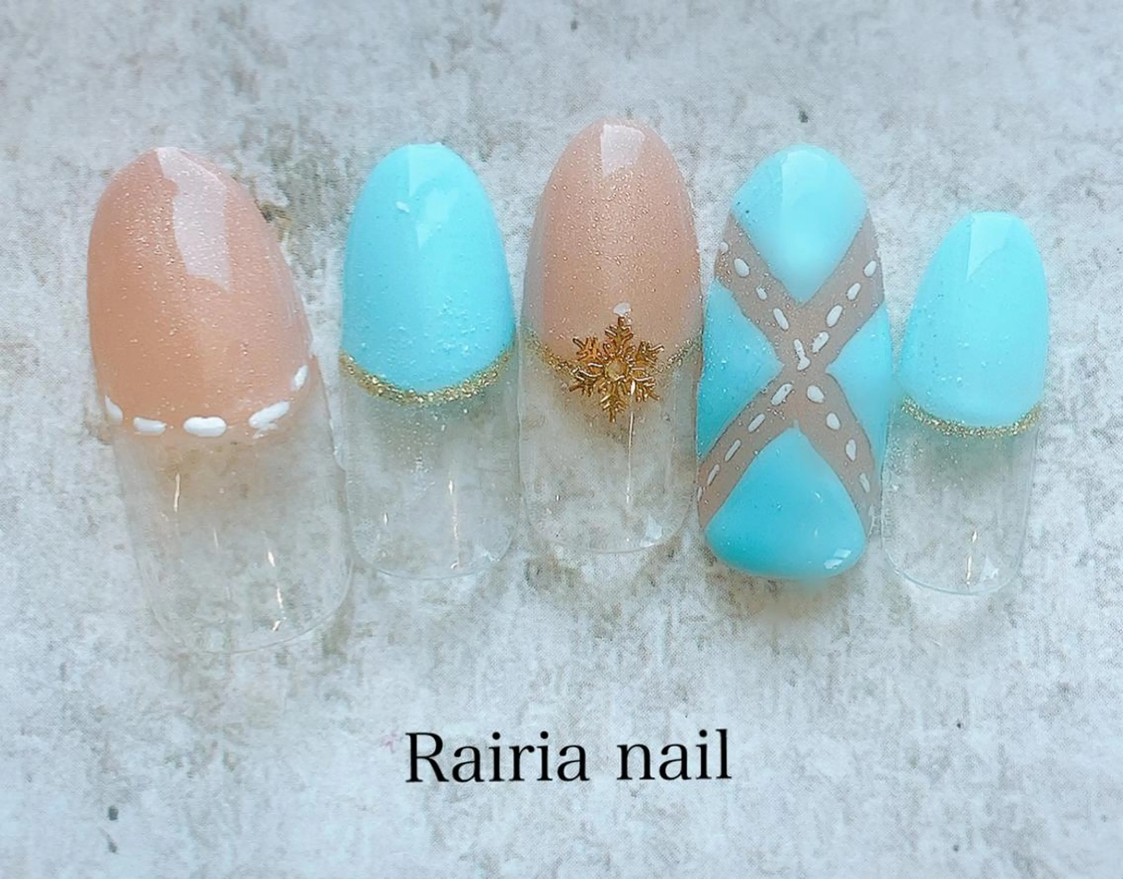 ネイル アートネイル ジェルネイル パラジェル 冬ネイル Rairia nail本八幡店のネイルデザイン