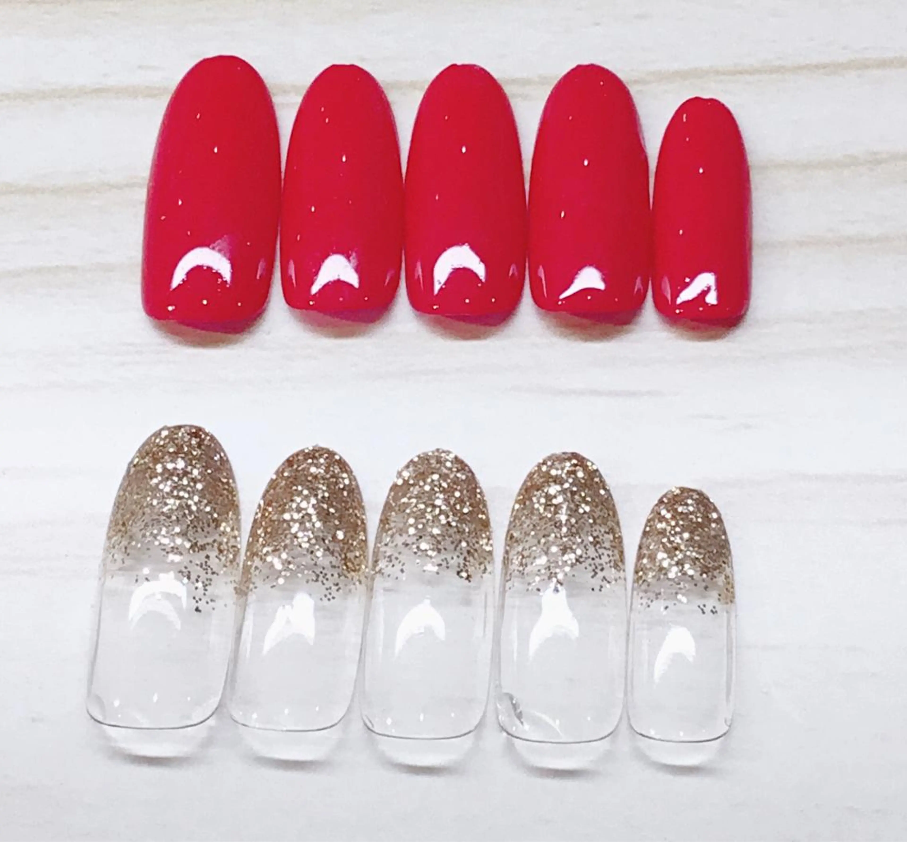 チップ長さだし10本+ラメグラデーション《オフ込み》の写真