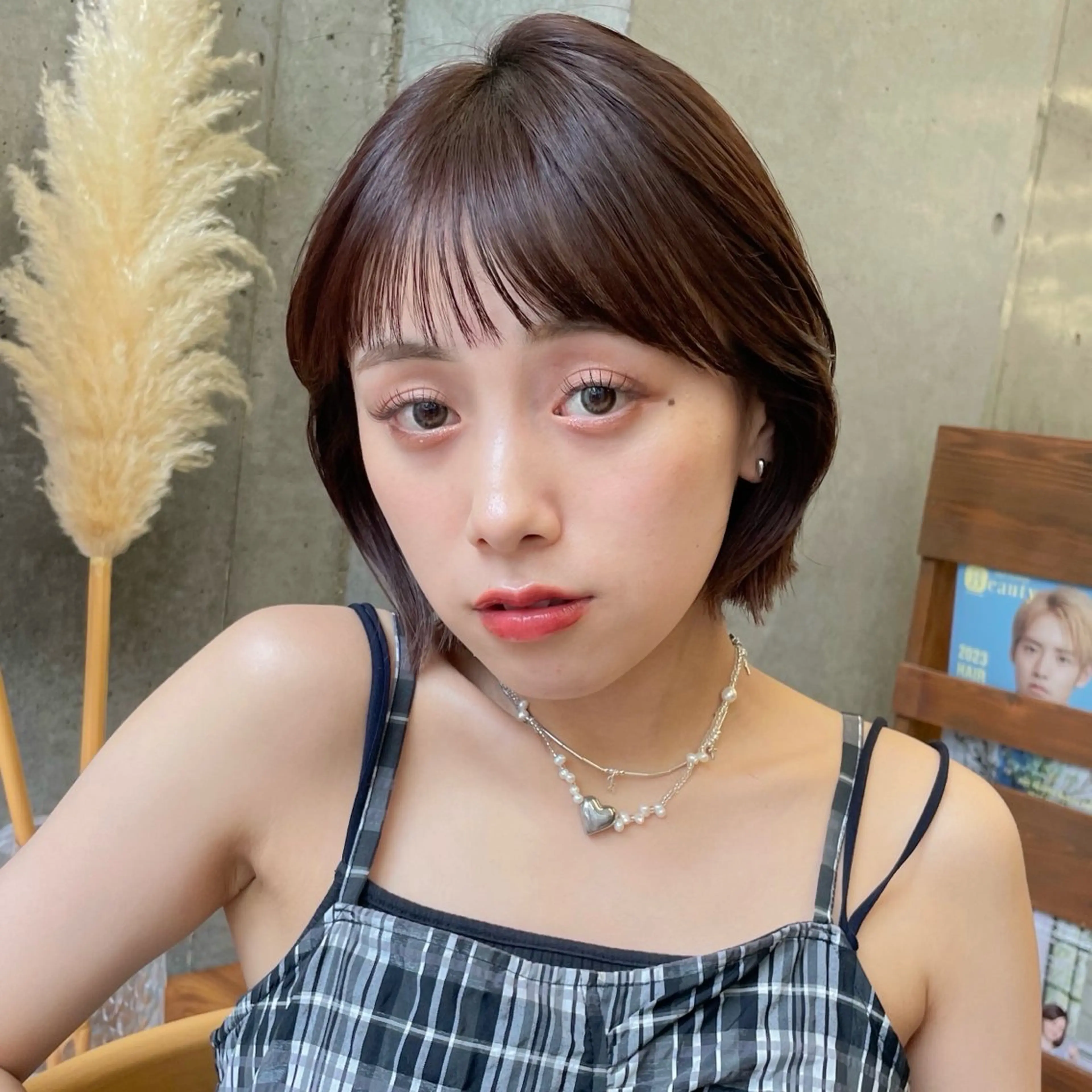 【学生さん限定🧑🏻🎓❕】⛓️ミニモ学割⛓️ツヤんと暗髪透明感カラー+補修トリートメント+巻き髪仕上げ♡の写真