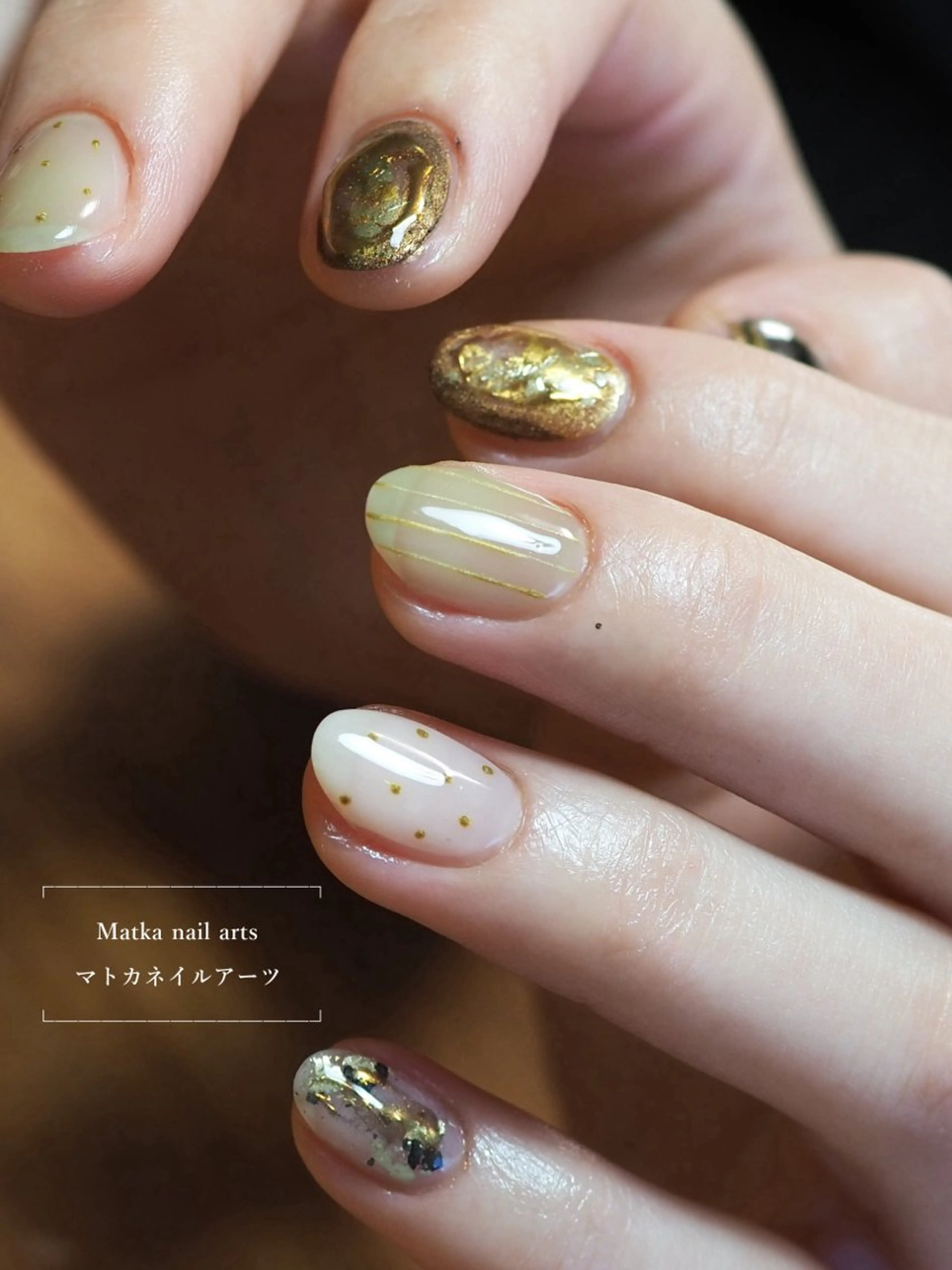 ネイル ゴールド ミラーネイル ニュアンスネイル ハンドネイル ネイルとタロット/ ユウのその他イメージ