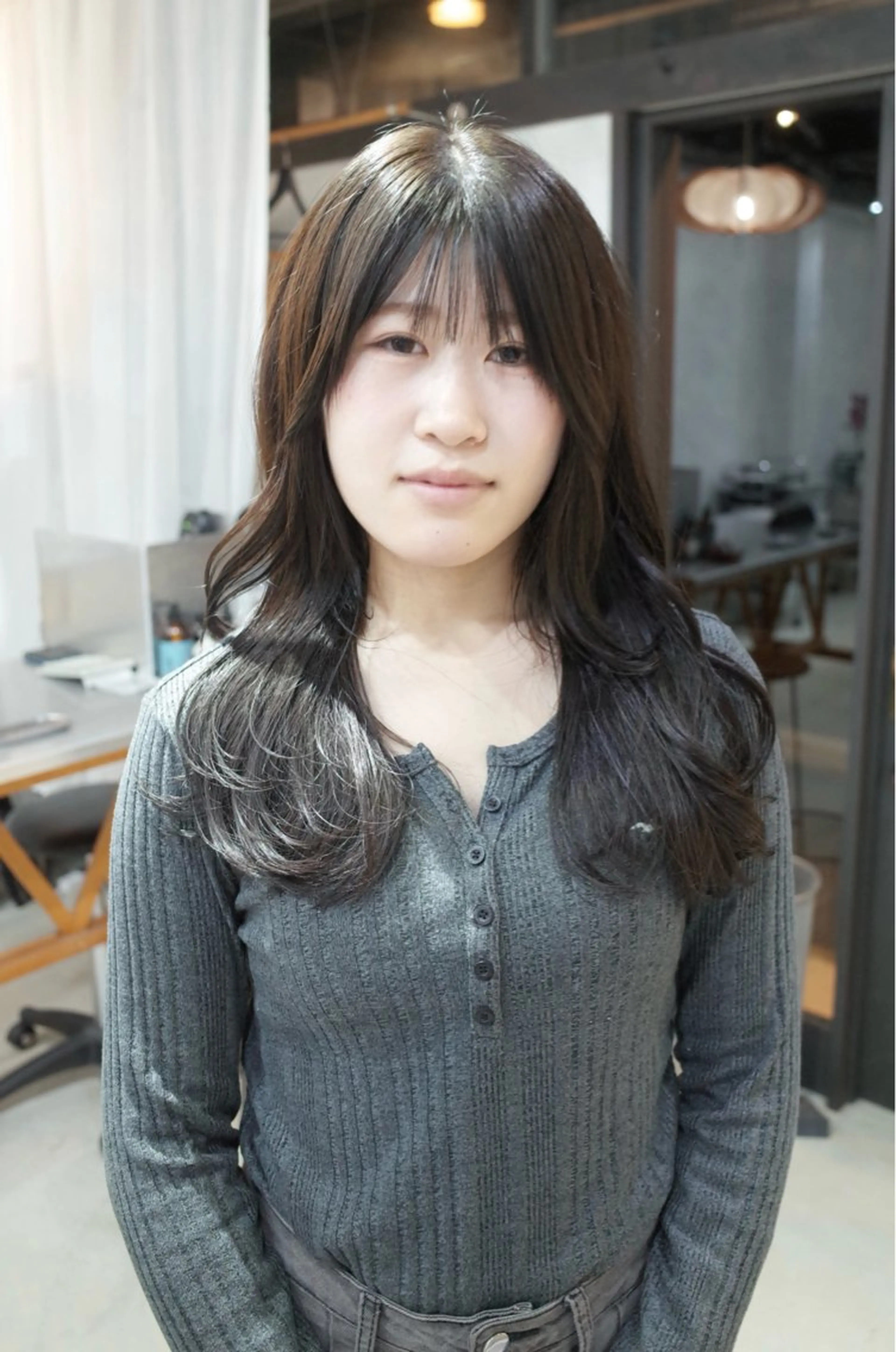 セミロング カラー ブラウンカラー くすみブラウン ヘアカラー 京都/カラー/松野 翔のヘアスタイル