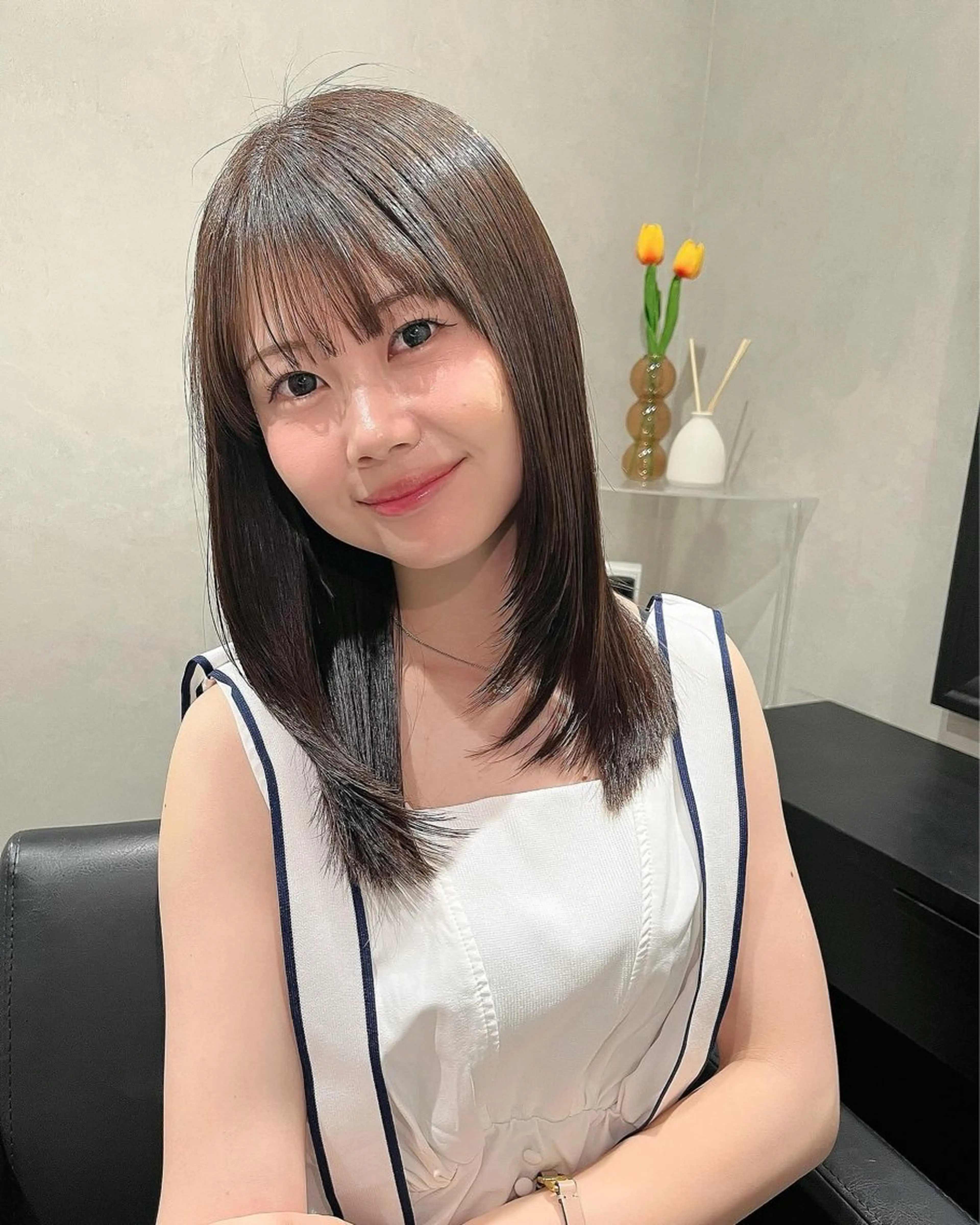 ミディアム レイヤーカット カット ヘアカラー トリートメント ace share salon所属・Yurina 💖透明感カラー💖のヘアスタイル