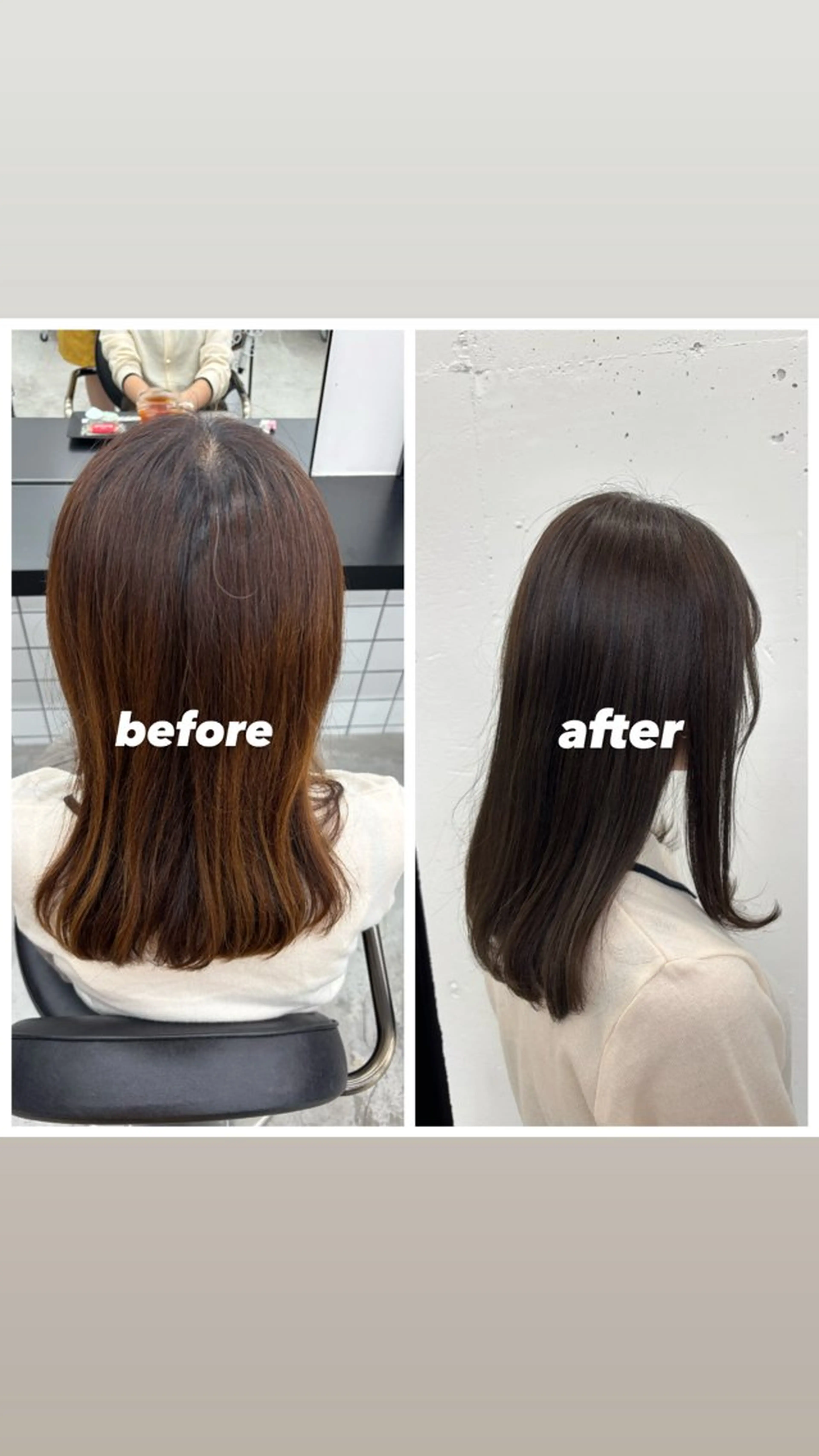 ミディアム カラー ベージュカラー オリーブベージュ ヘアカラー トリートメント ヘッドスパ 🌼あいり🌼 JILLSTUDIOのヘアスタイル