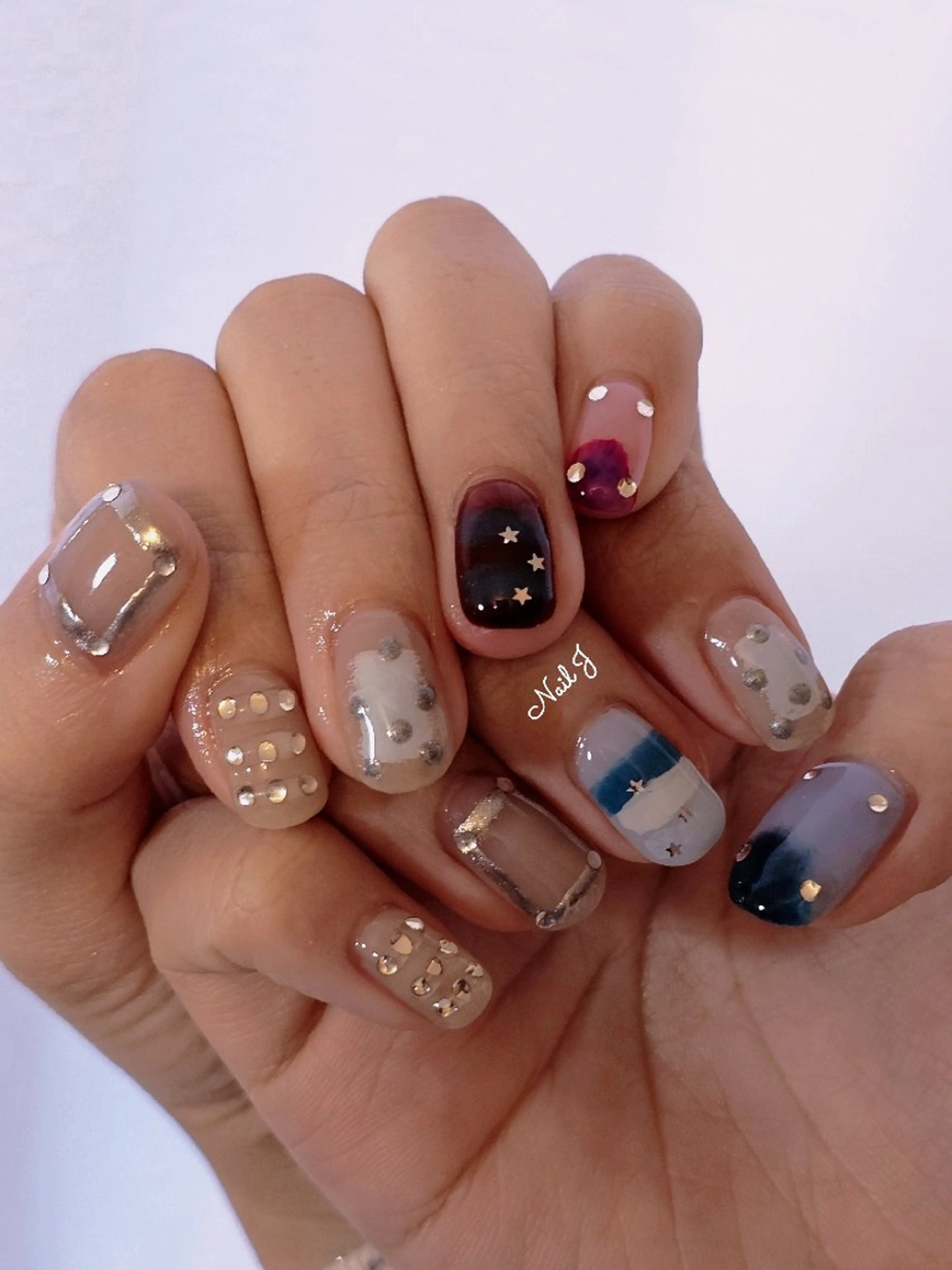 ネイル 韓国ネイル 持ち込み ニュアンスネイル ハンドネイル Nail Jのネイルデザイン