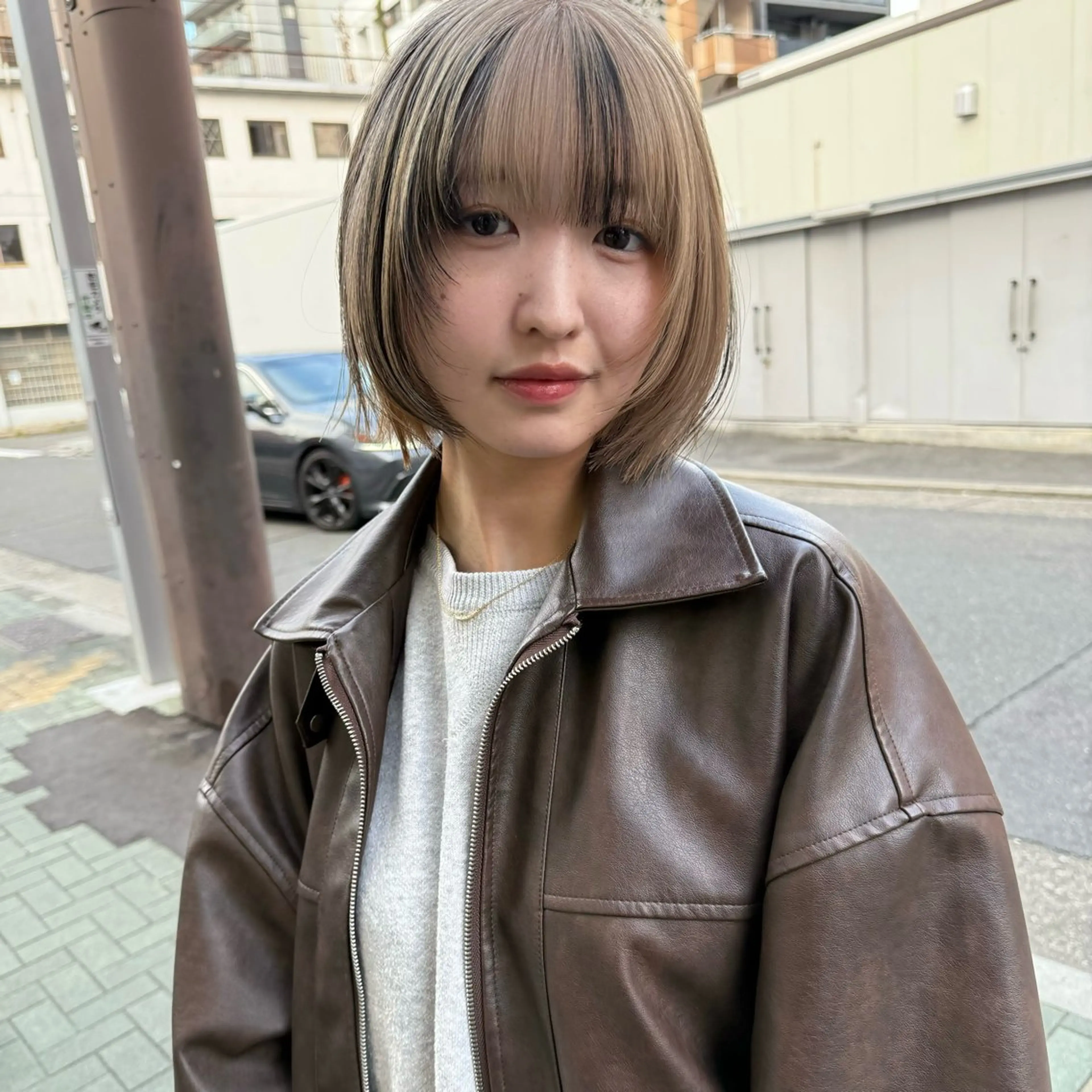 ミディアム ヘアカラー 舟橋耀/ブリーチカラ ー/レイヤーカットのヘアスタイル