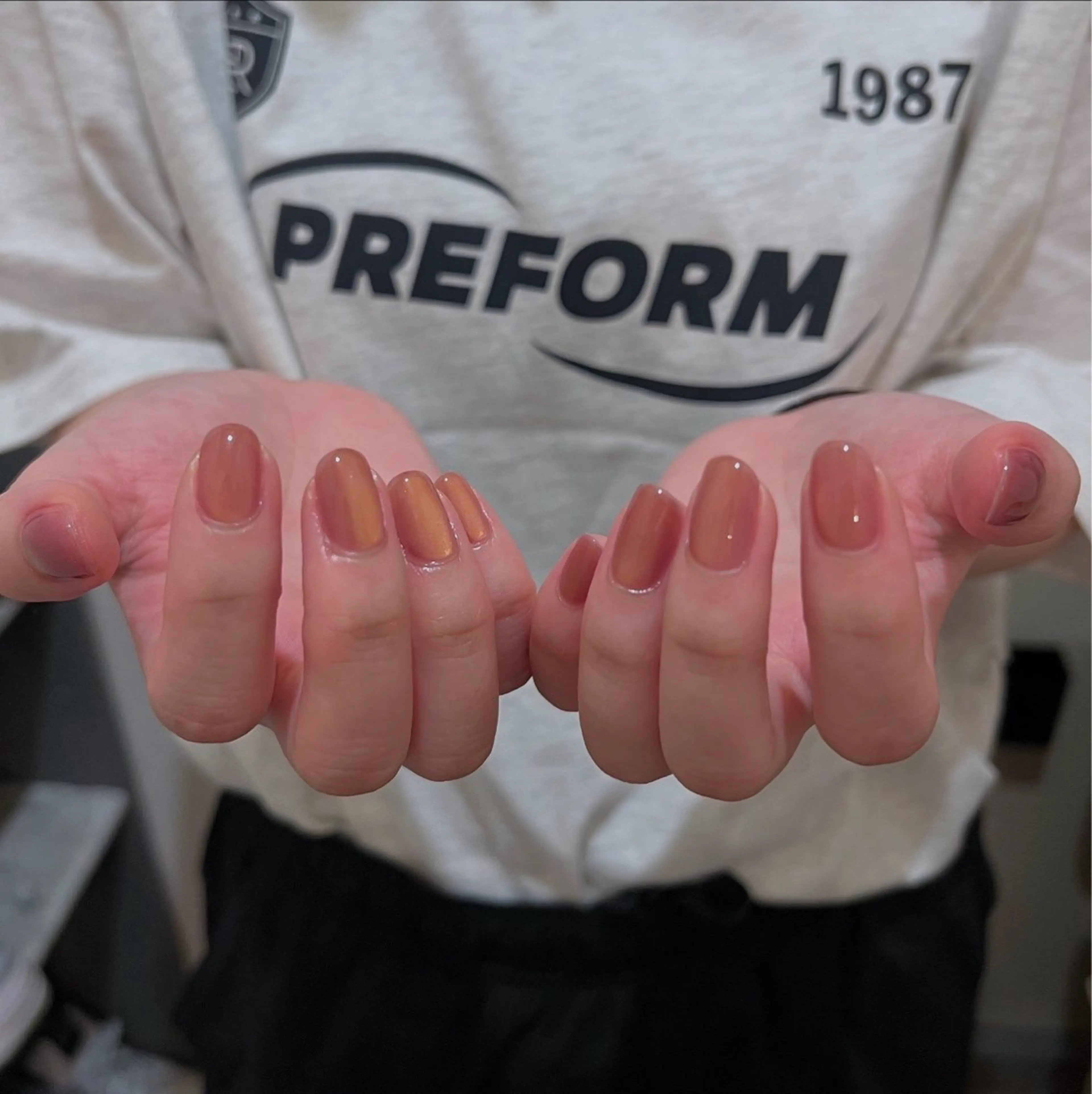 ネイル ブラウン ピンク urun eriのネイルデザイン