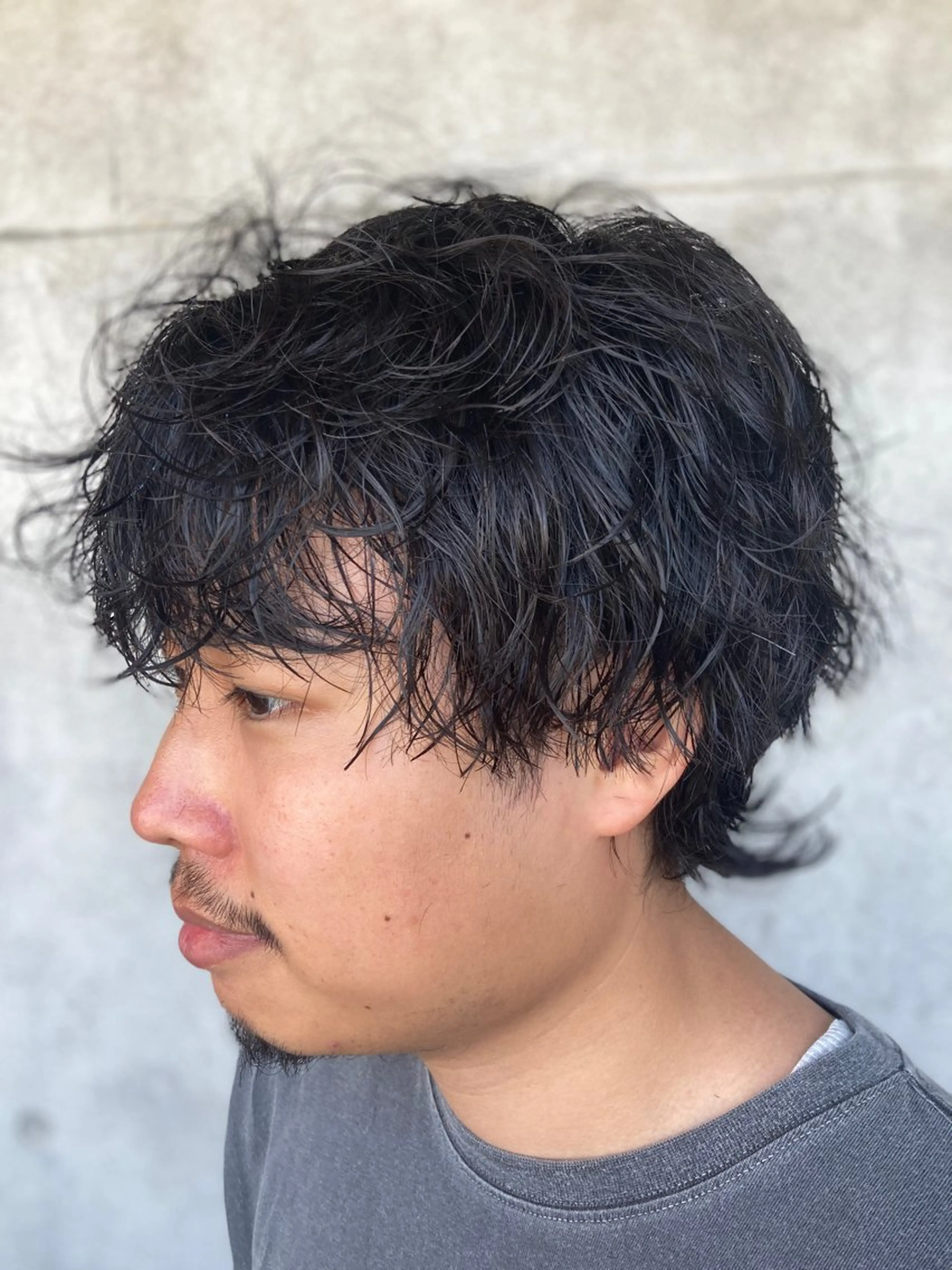 メンズカット＋シェービング＋パーマの写真