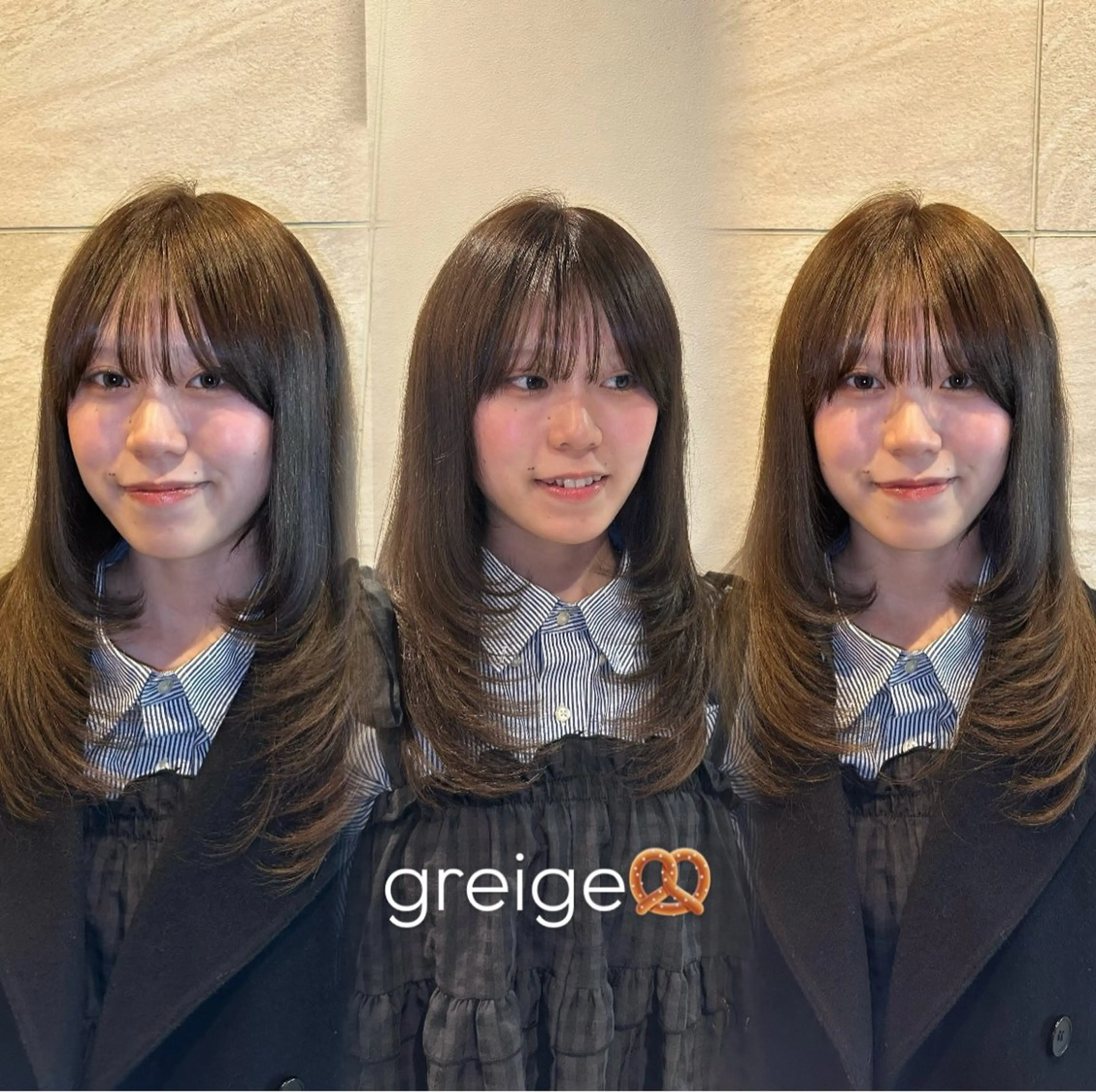 ミディアム ヘアカラー レイヤー🎀透明感 カラー|ワンホンのヘアスタイル