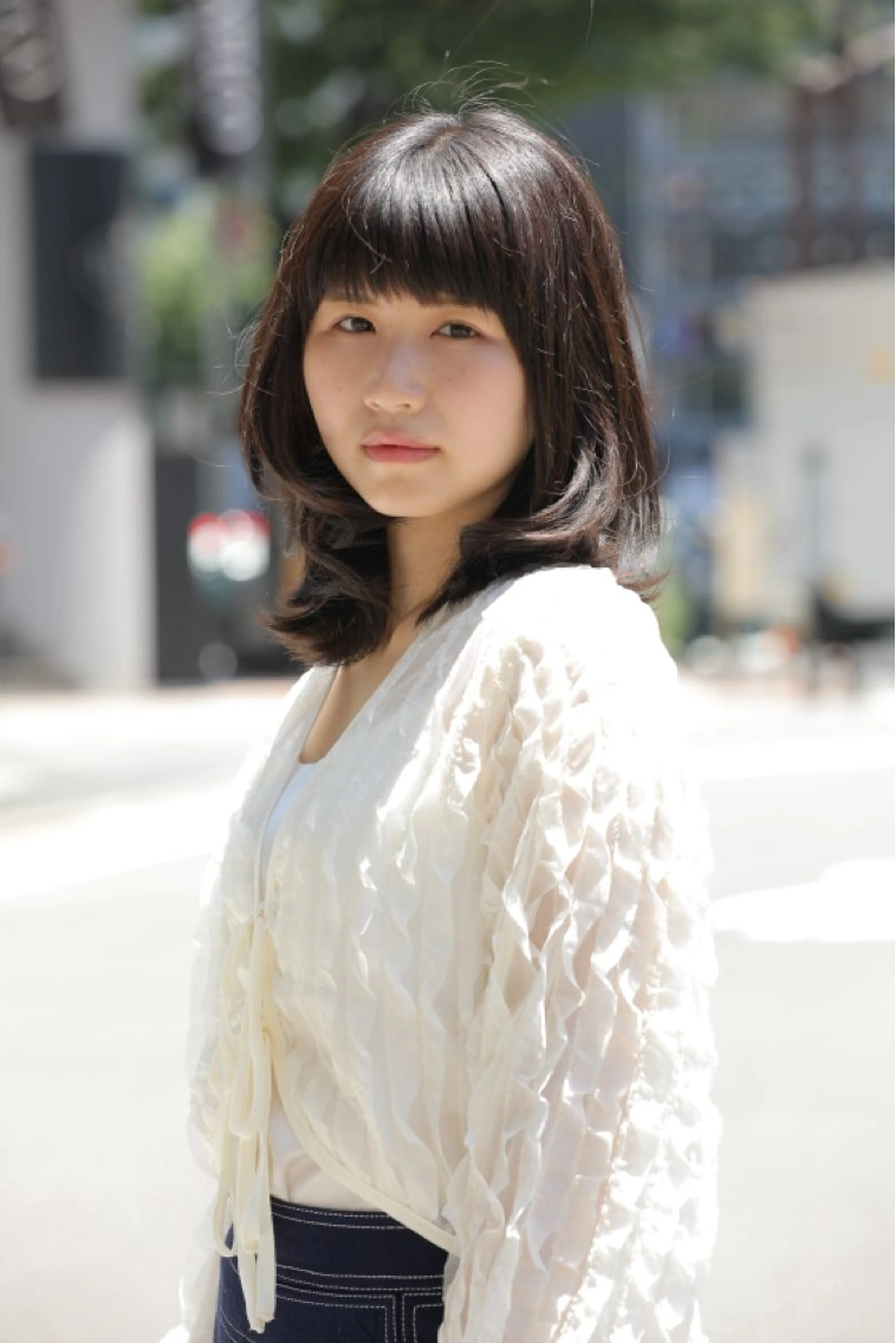 ミディアム ハイライト 髪質改善 小顔カット Endearing 銀座/レイヤーカットのヘアスタイル