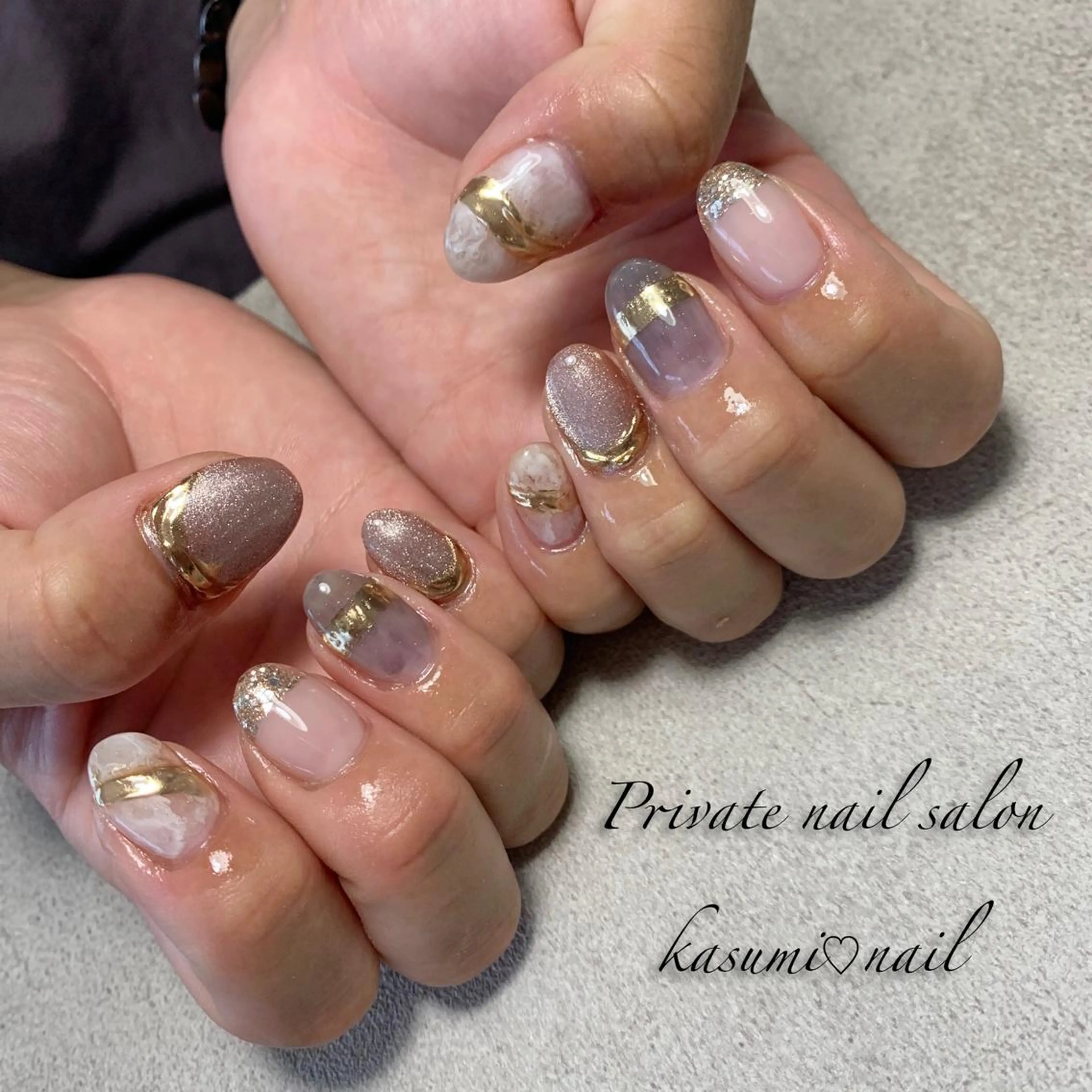 ネイル マグネットネイル ミラーネイル ニュアンスネイル 冬ネイル KASUMI♡ Nailのネイルデザイン