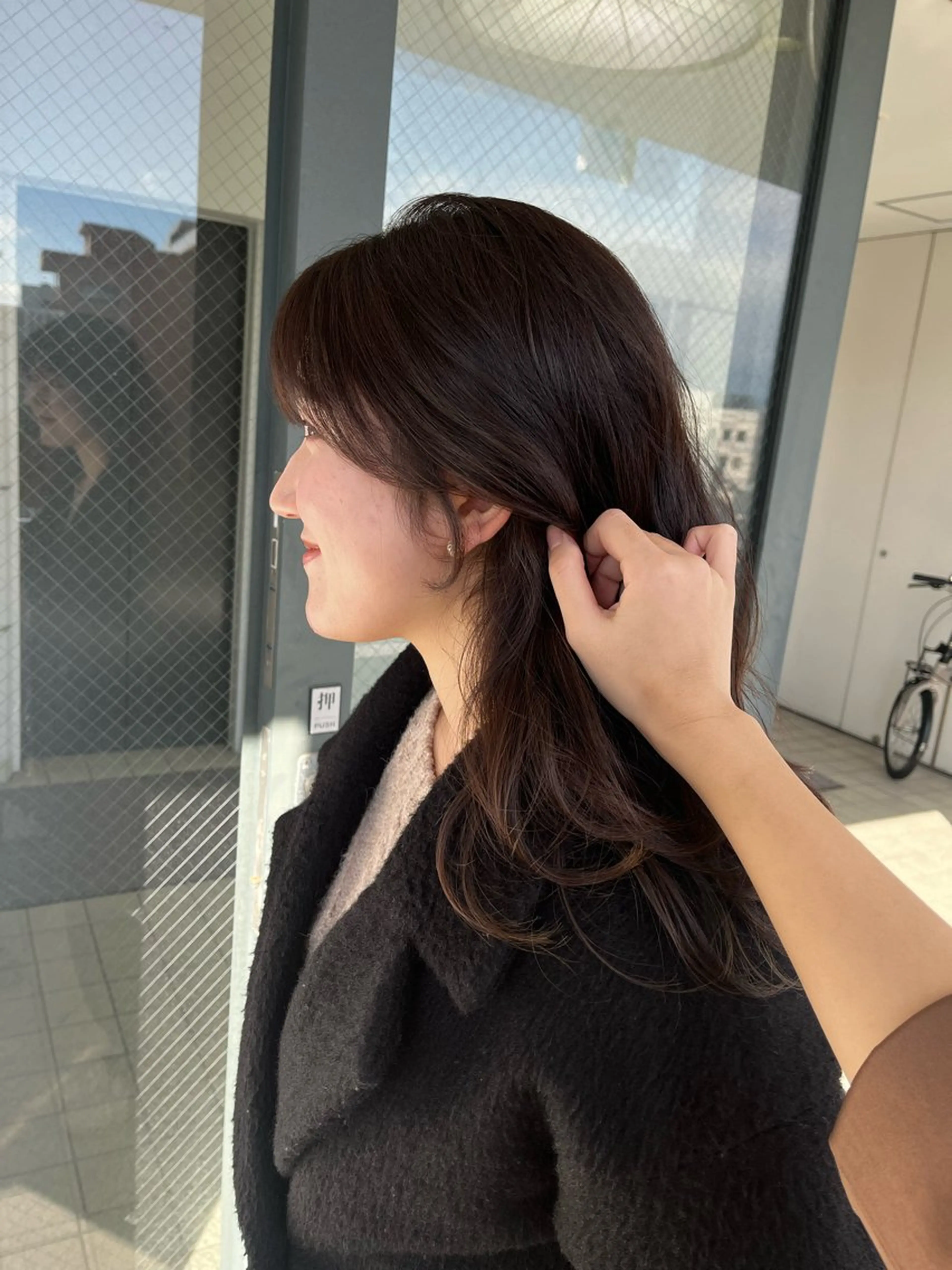 ロング 顔周りカット カット ヘアカラー トリートメント 髪質改善×韓国ヘア 🫧天神美容室のヘアスタイル