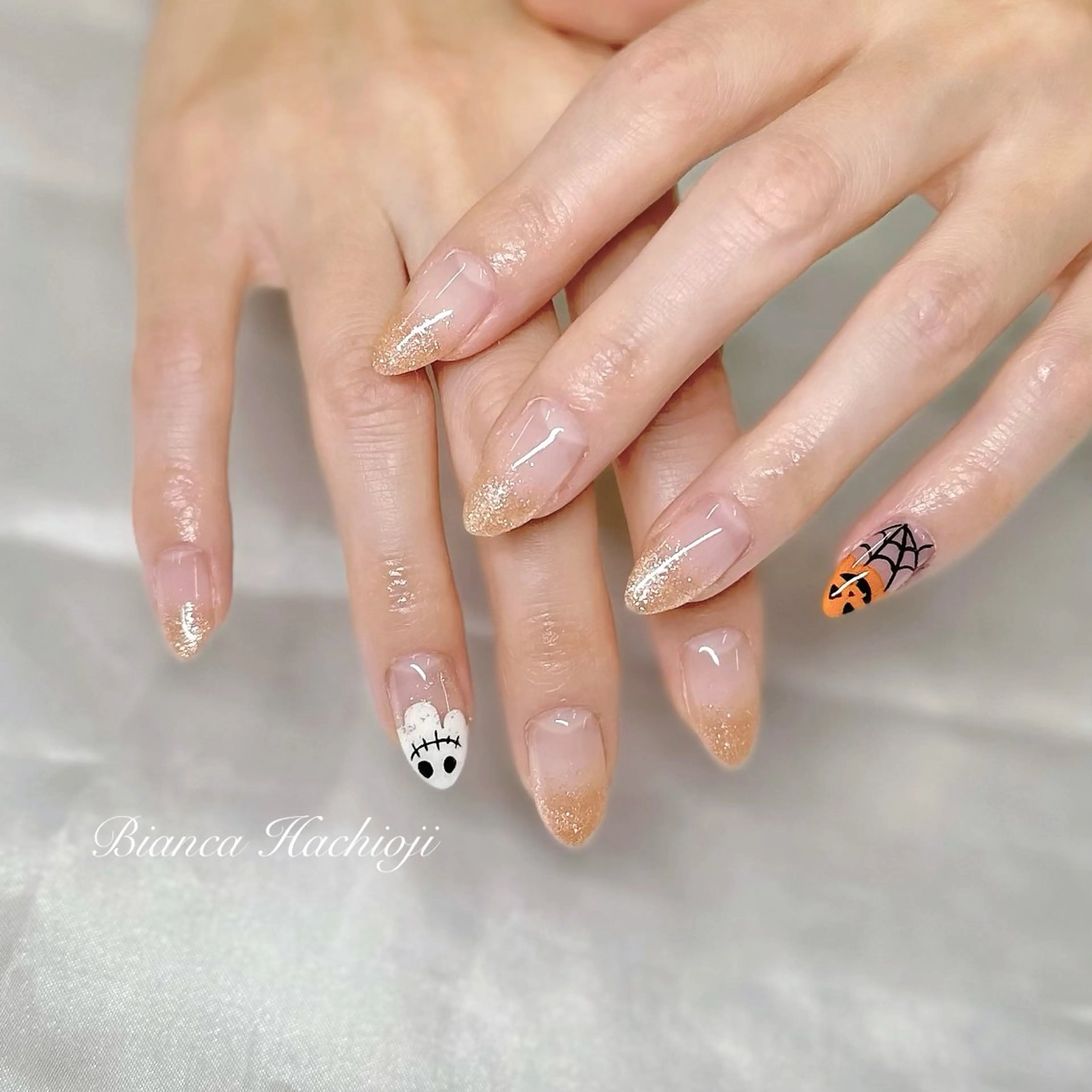 ネイル アートネイル ハロウィン ハンドネイル Bianca🦋 AIRAのネイルデザイン