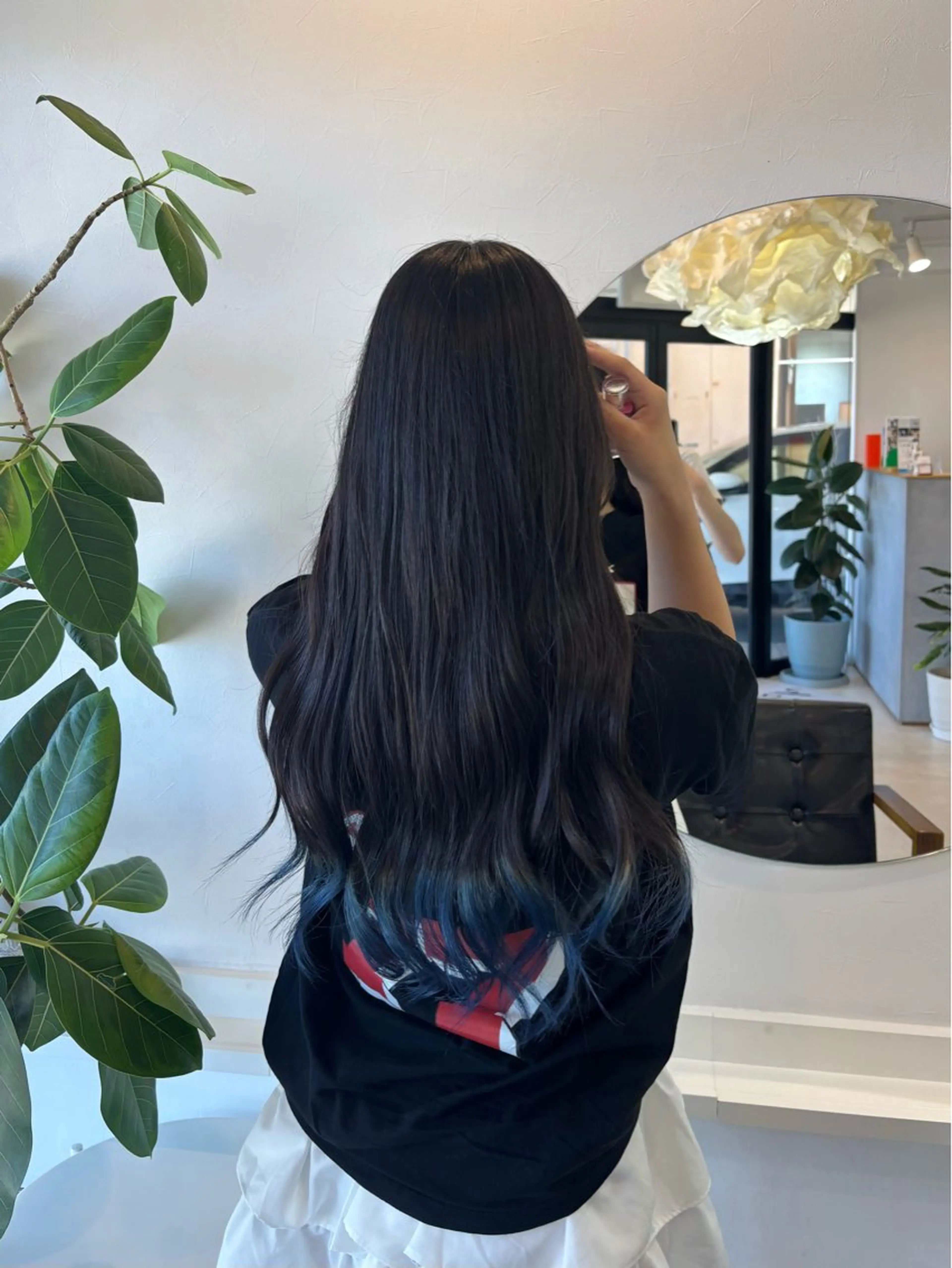 ロング カラー ボブ 顔周りカット 学生 ロング enrich / キタガワ カノンのヘアスタイル