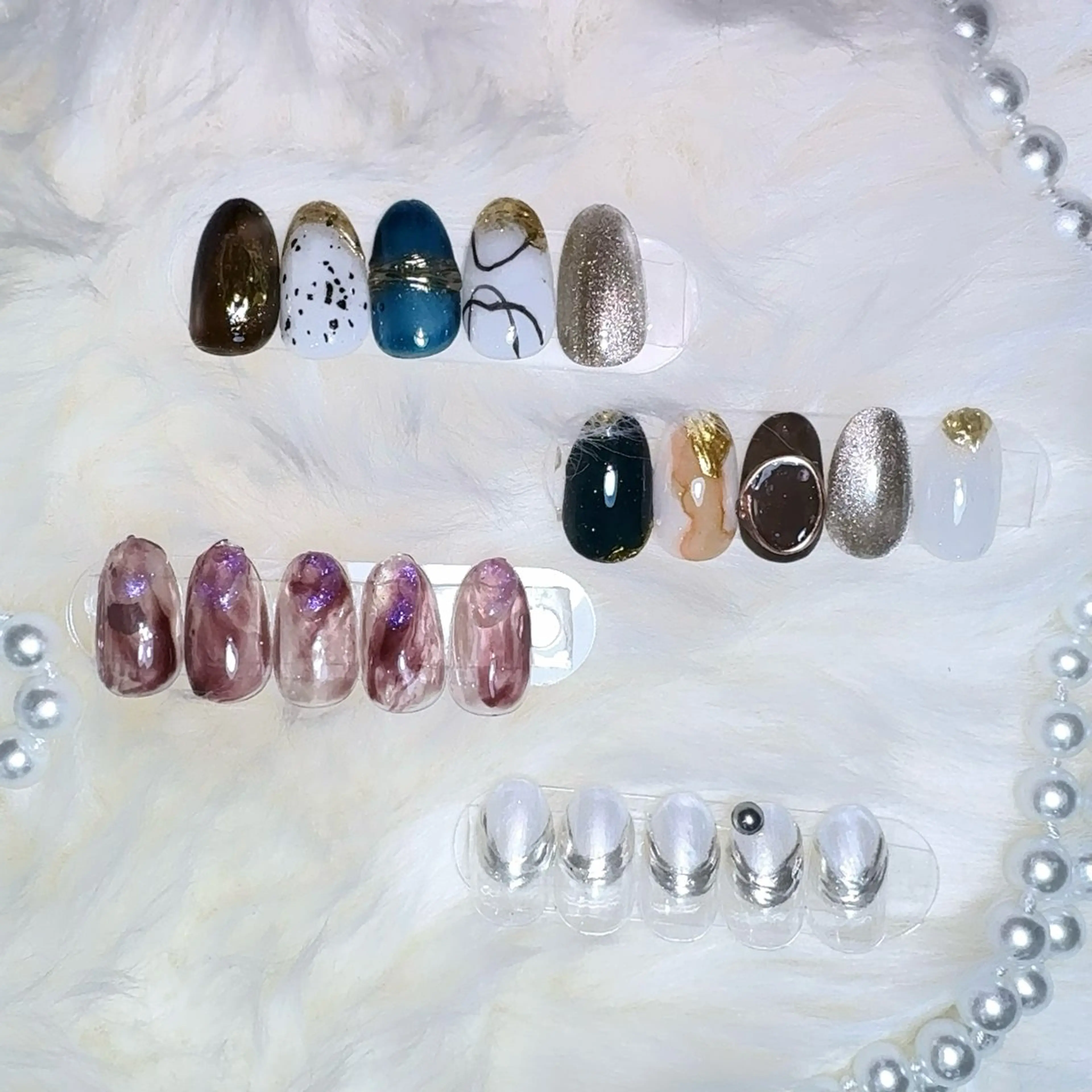 ネイル アートネイル フラッシュネイル フレンチネイル ジェルネイル ガラスフレンチ You&Me Yukiのネイルデザイン