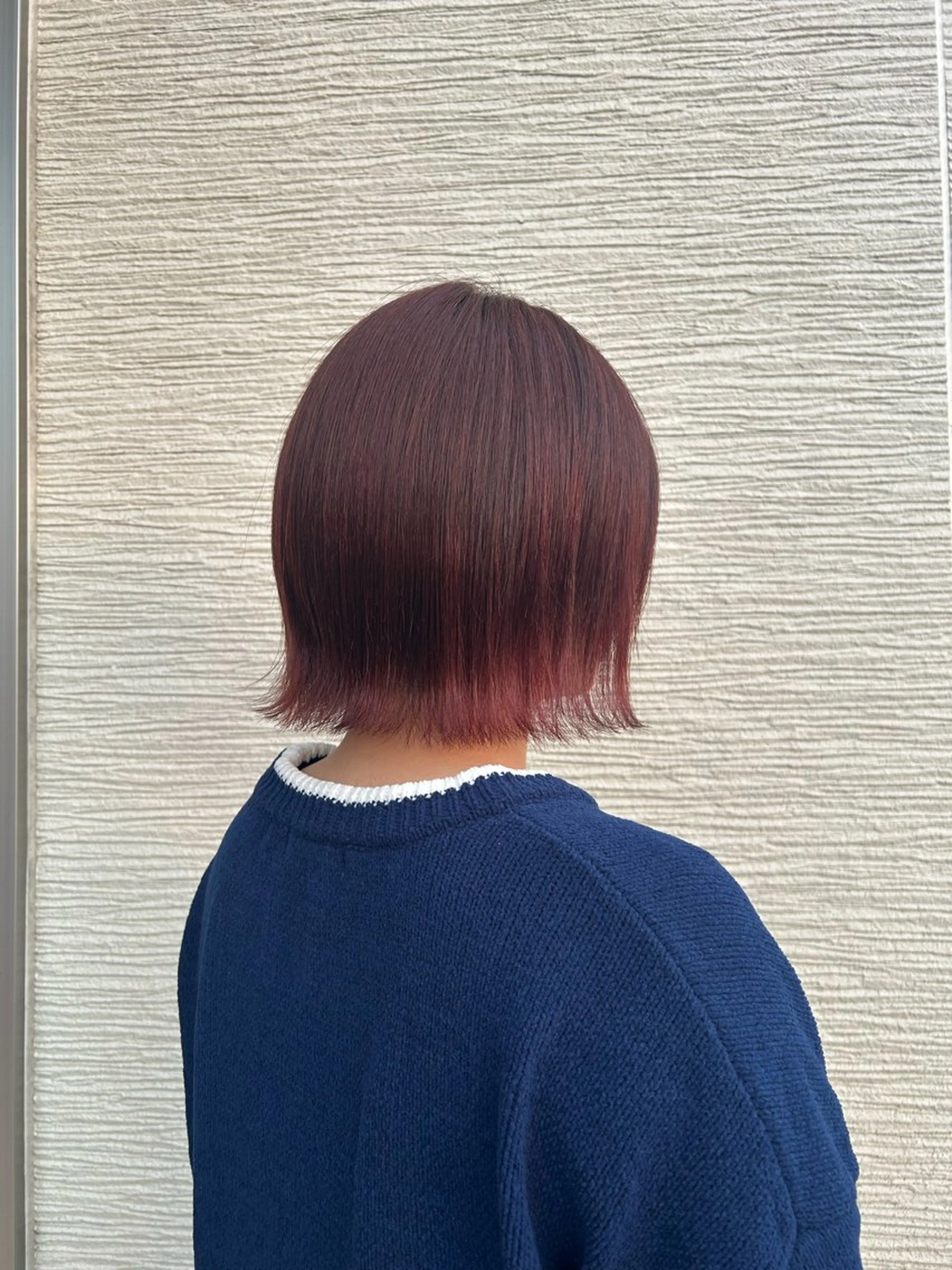 ショート カラー ボルドーカラー オレンジ カット ヘアカラー 村上 玲奈のヘアスタイル