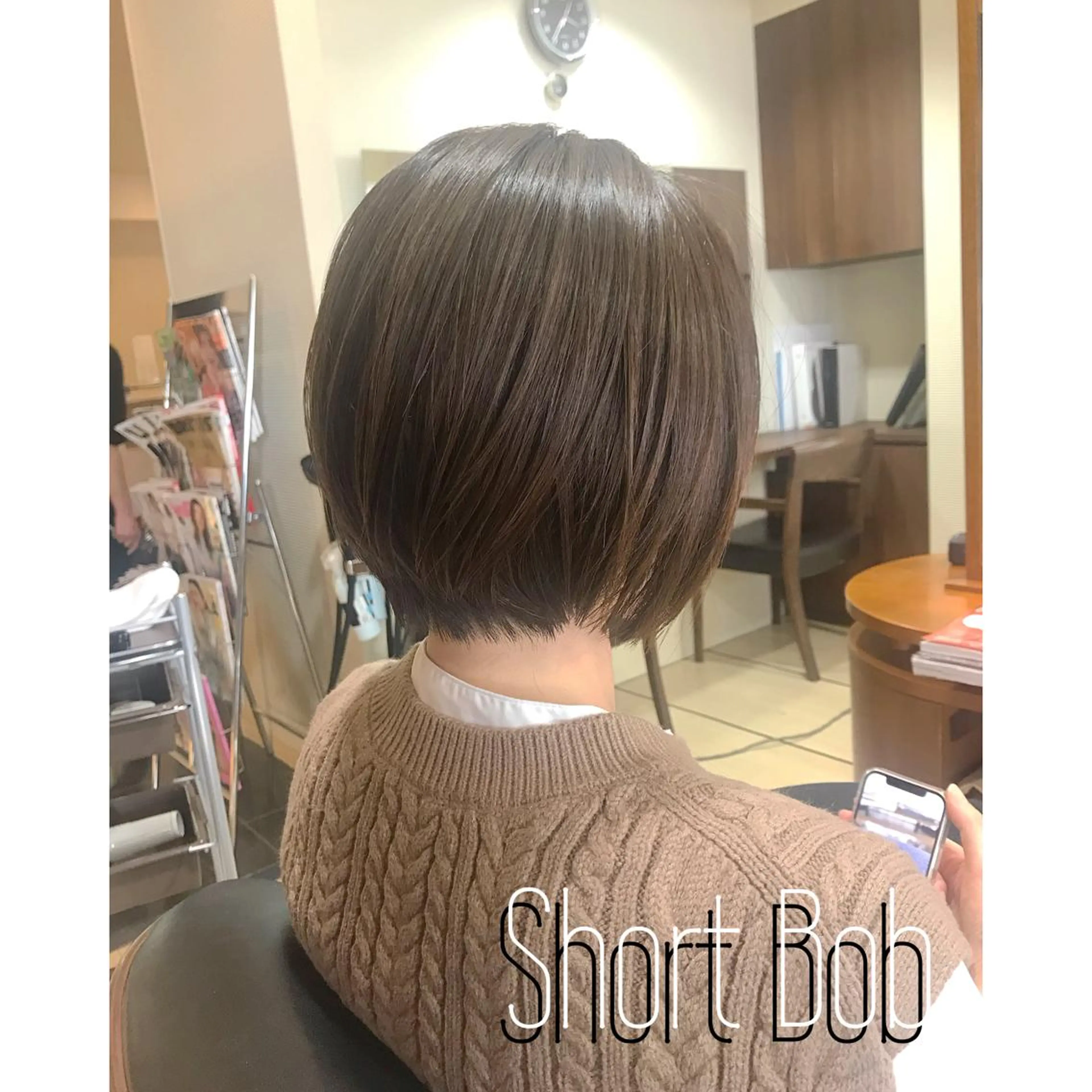 ショート カラー ショートボブ 丸みショート アッシュ ボブ ショートヘア チーフデザイナー 若林　麻衣のヘアスタイル