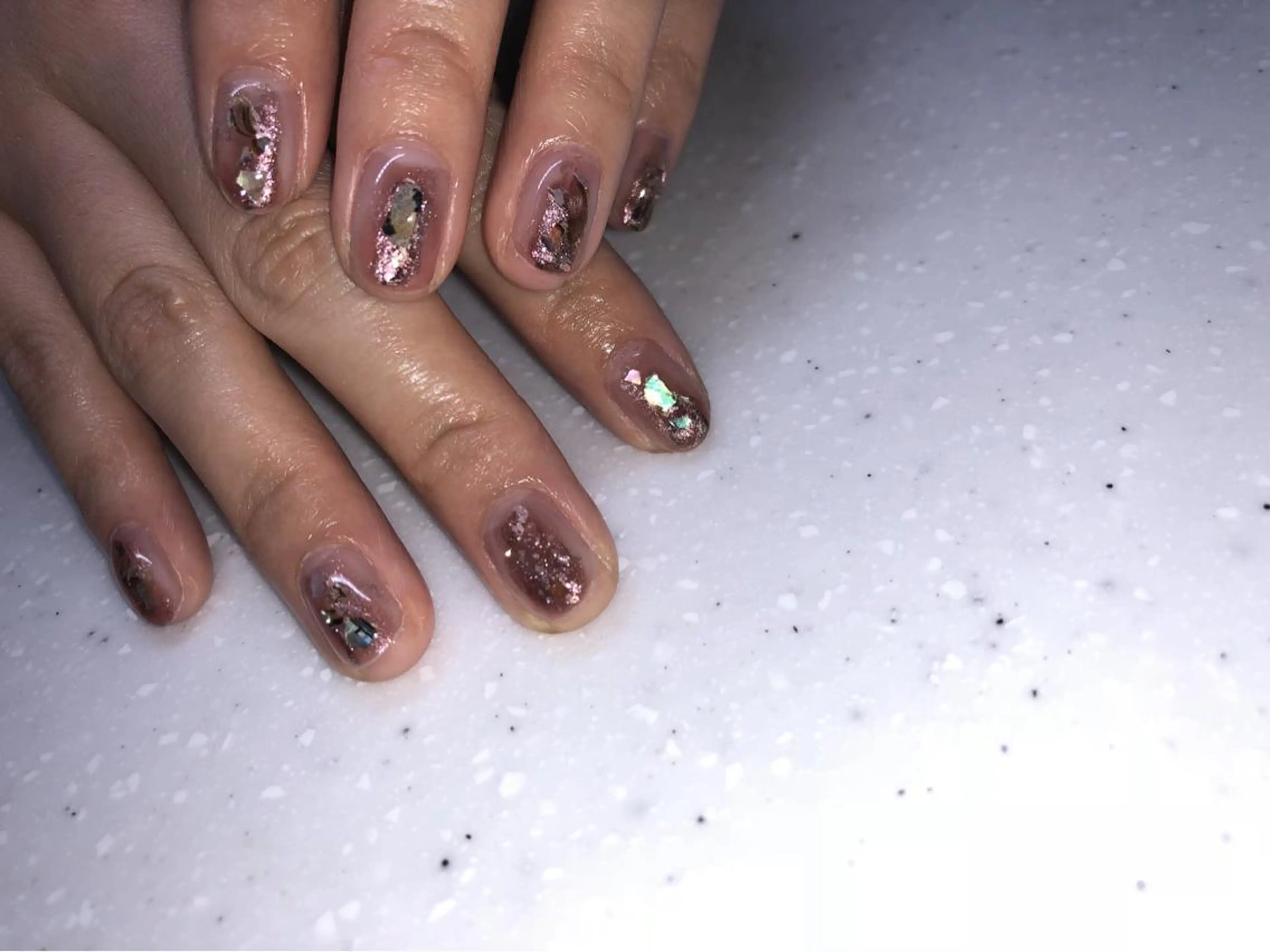 ネイル クリアネイル おそろいネイル ☽ ☾のネイルデザイン