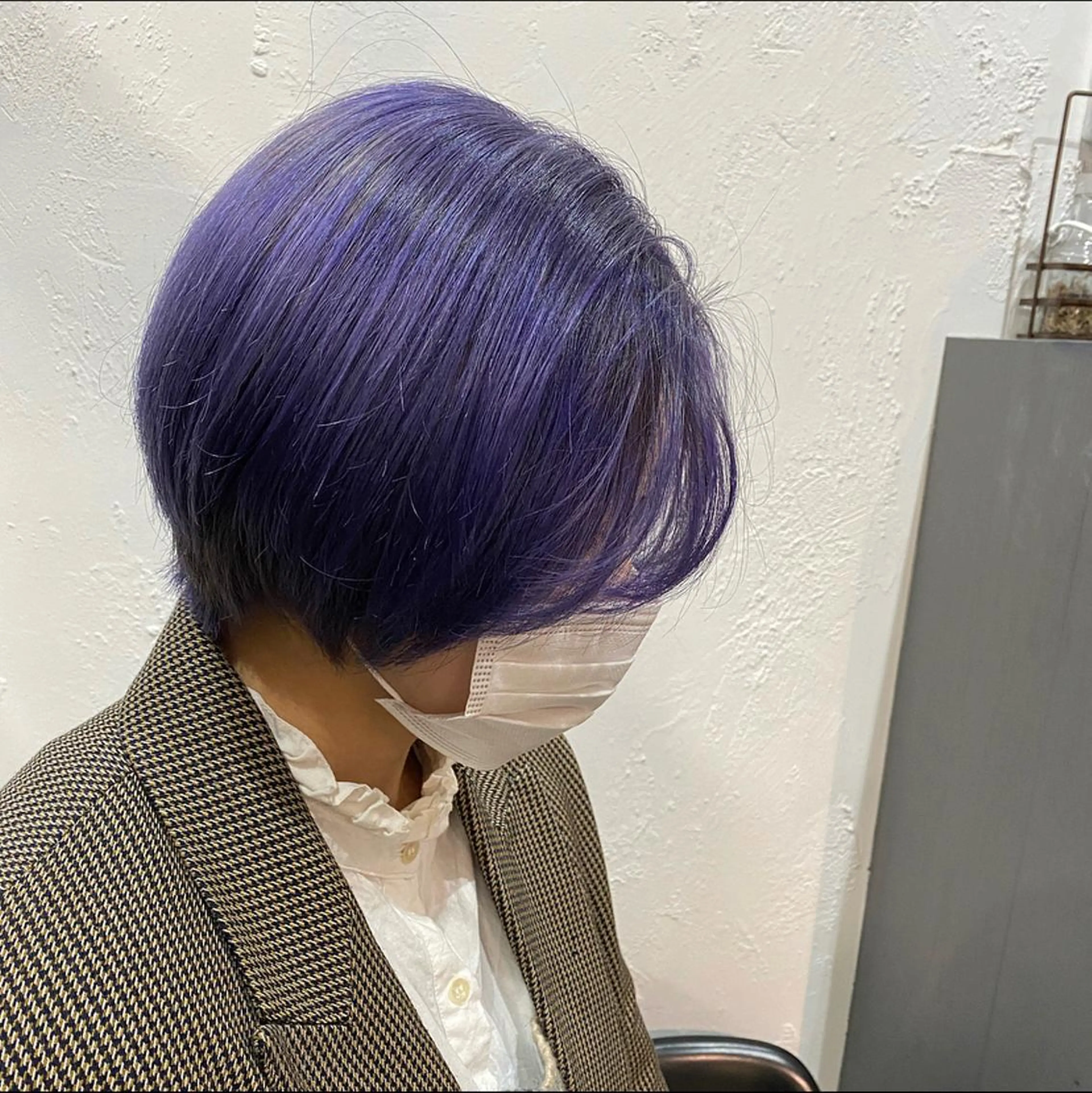 ショート カラー ヘアアレンジ メンズ アッシュ パープルカラー hair  space Atoz所属・東 寛道のヘアスタイル