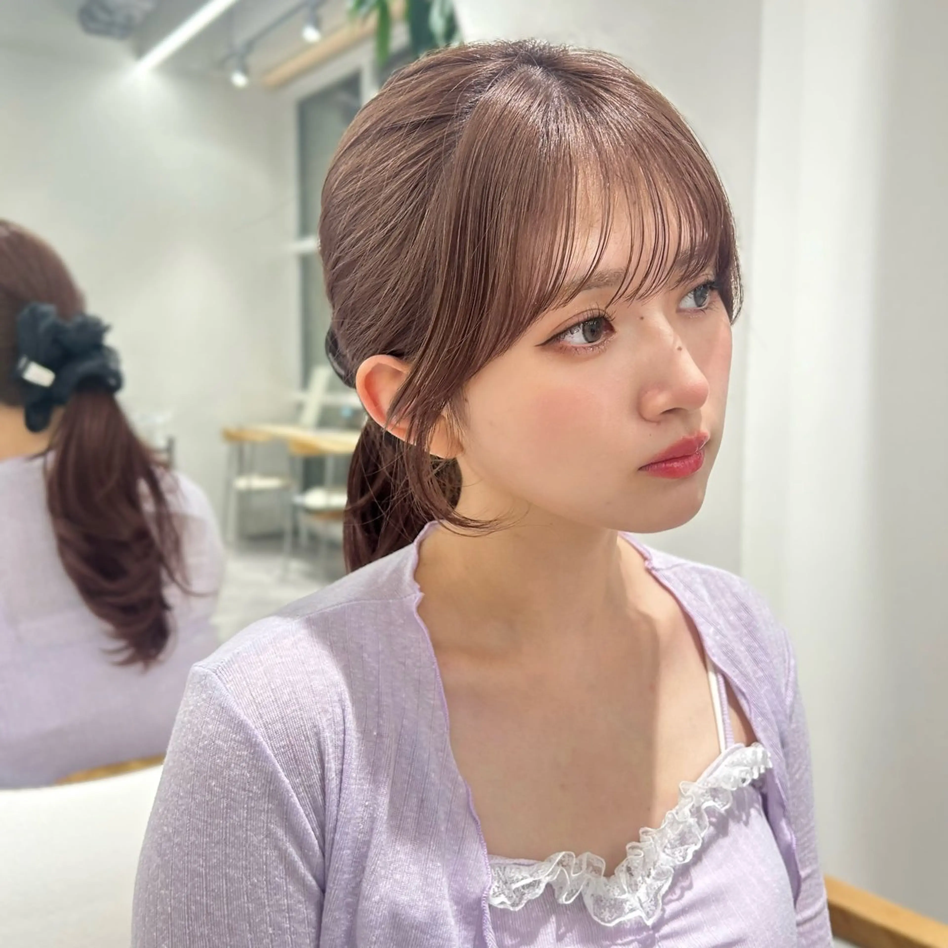 ロング カラー 顔周りカット ミディアムヘア Chifumiのヘアスタイル